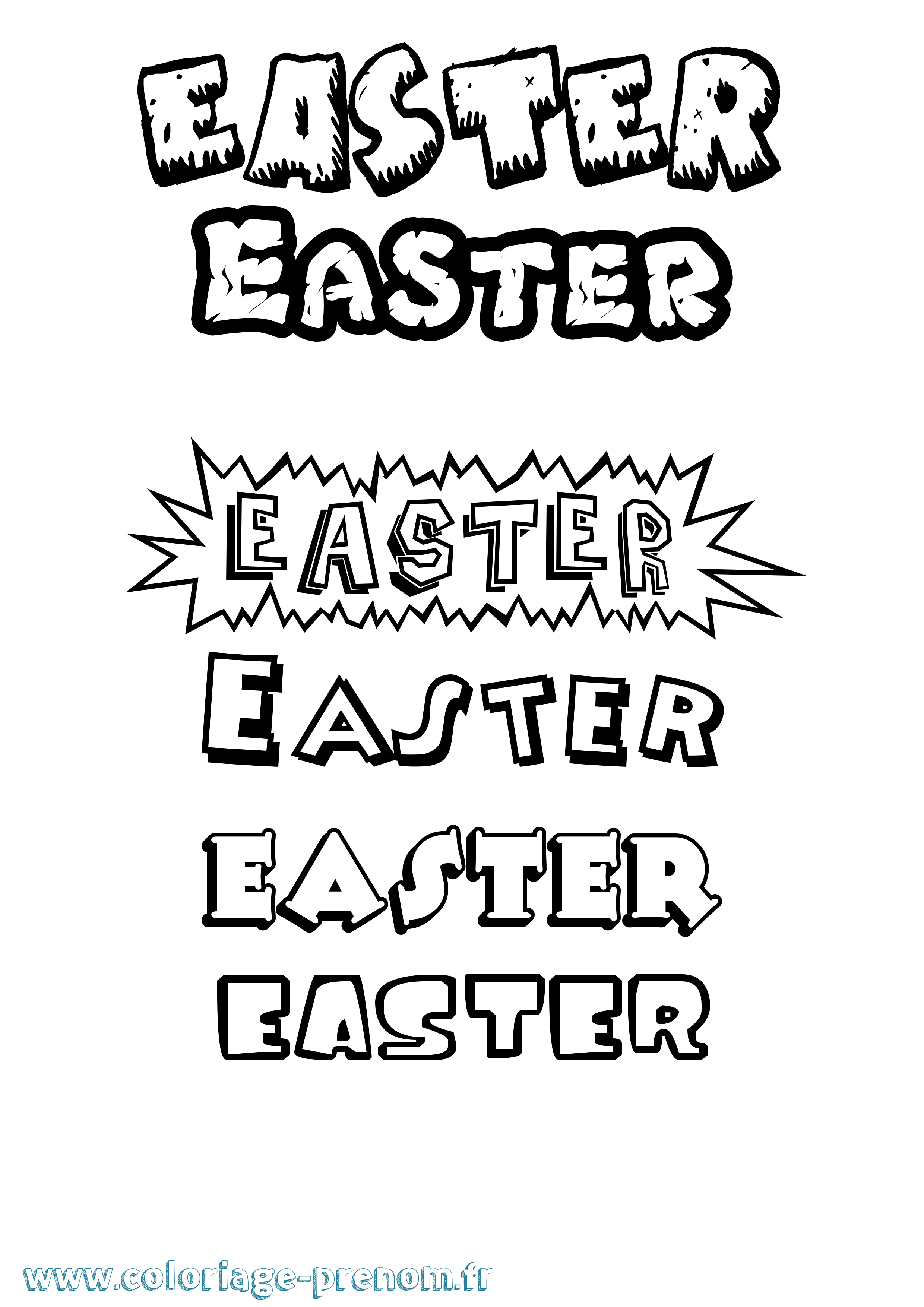 Coloriage Easter Dessin Animé Coloriage prénom Easter Dessin Animé