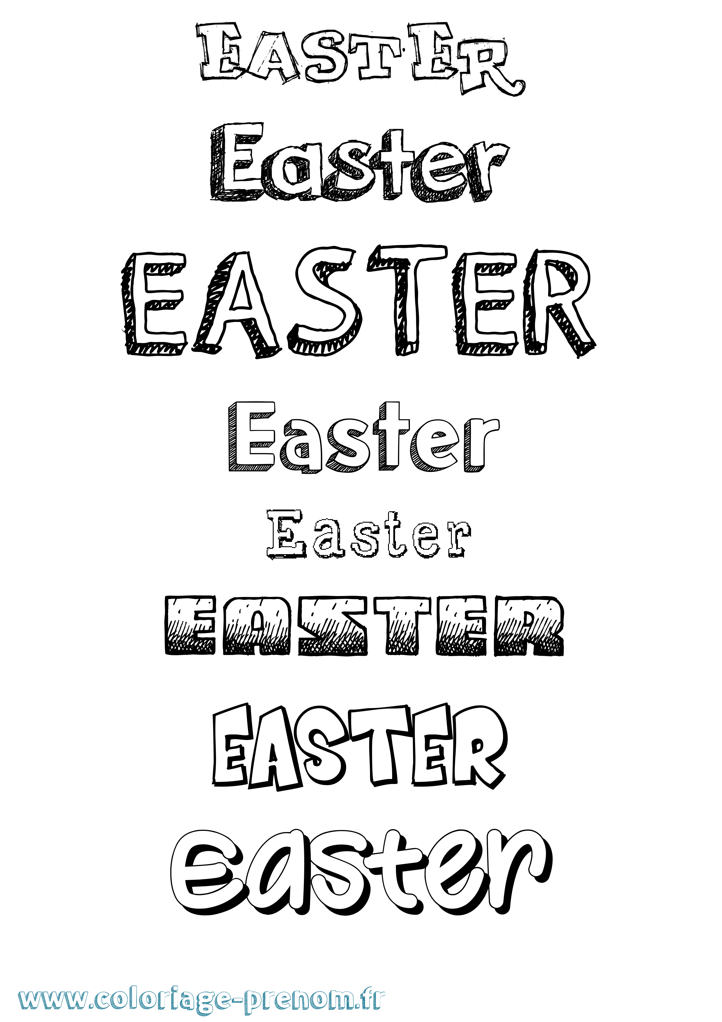 Coloriage Easter Dessiné Coloriage prénom Easter Dessiné