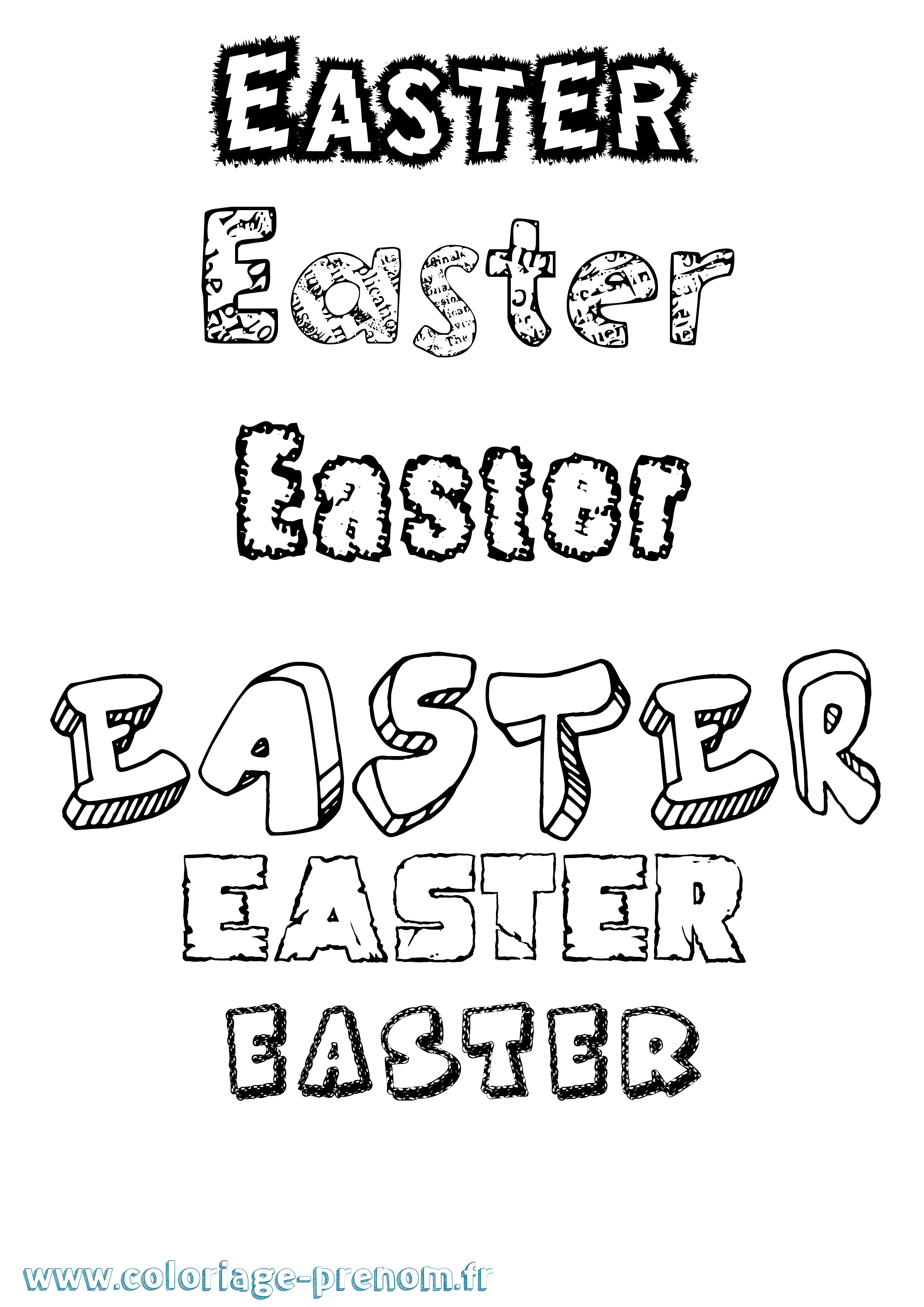 Coloriage Easter Destructuré Coloriage prénom Easter Destructuré