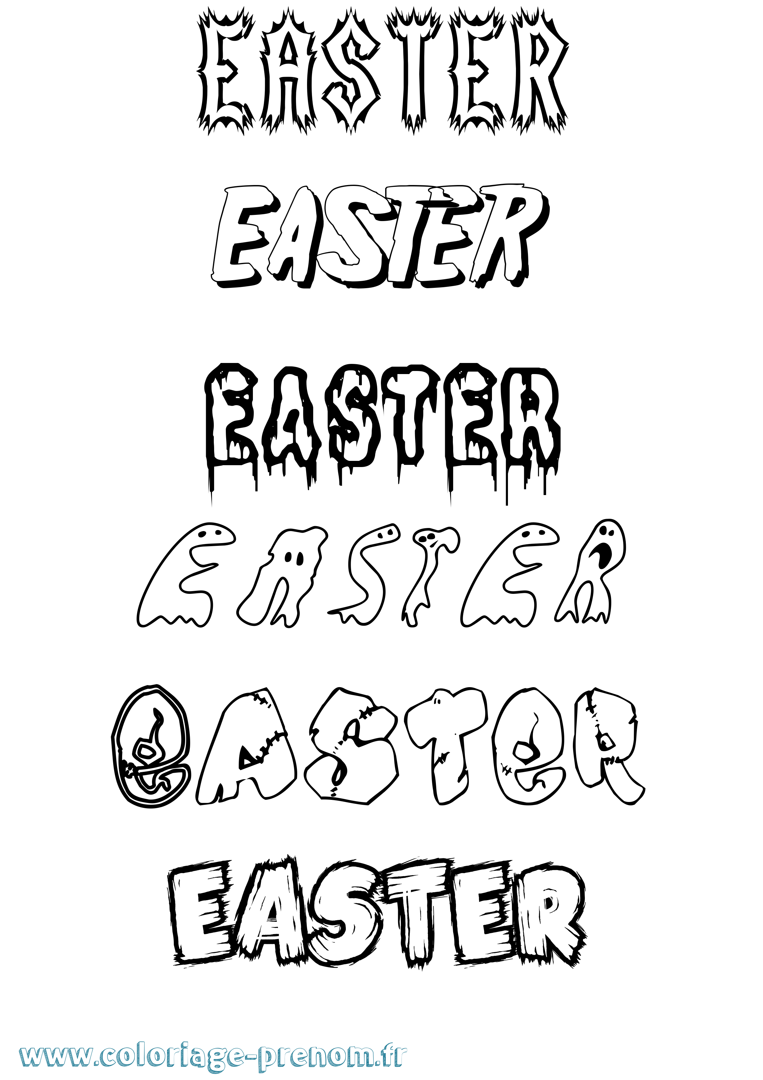 Coloriage Easter Frisson Coloriage prénom Easter Frisson