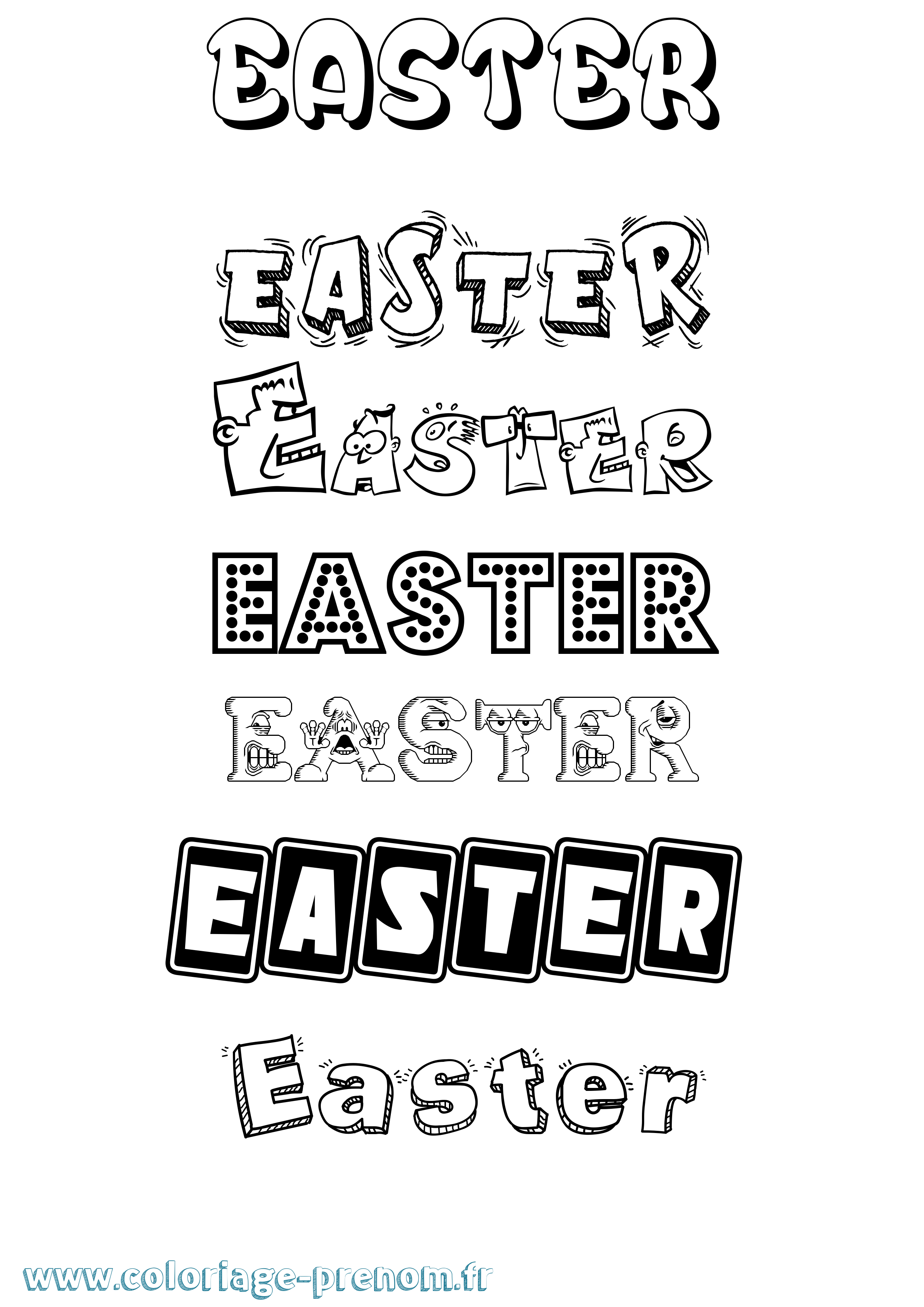 Coloriage Easter Fun Coloriage prénom Easter Fun
