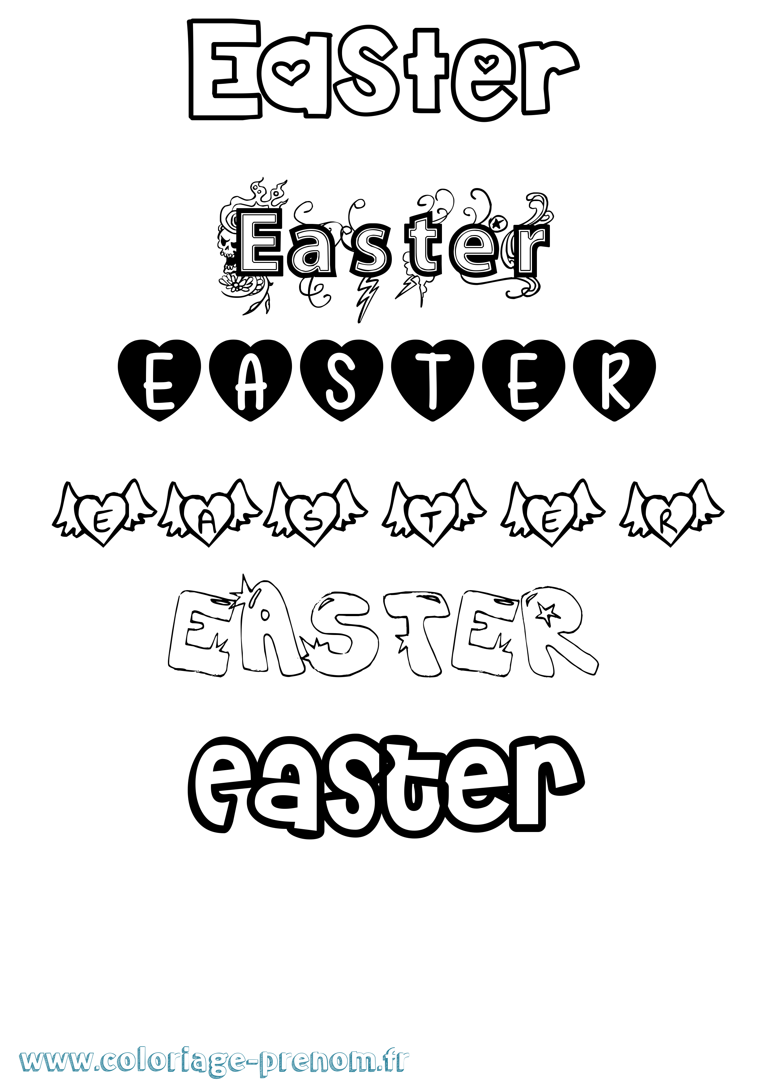 Coloriage Easter Girly Coloriage prénom Easter Girly