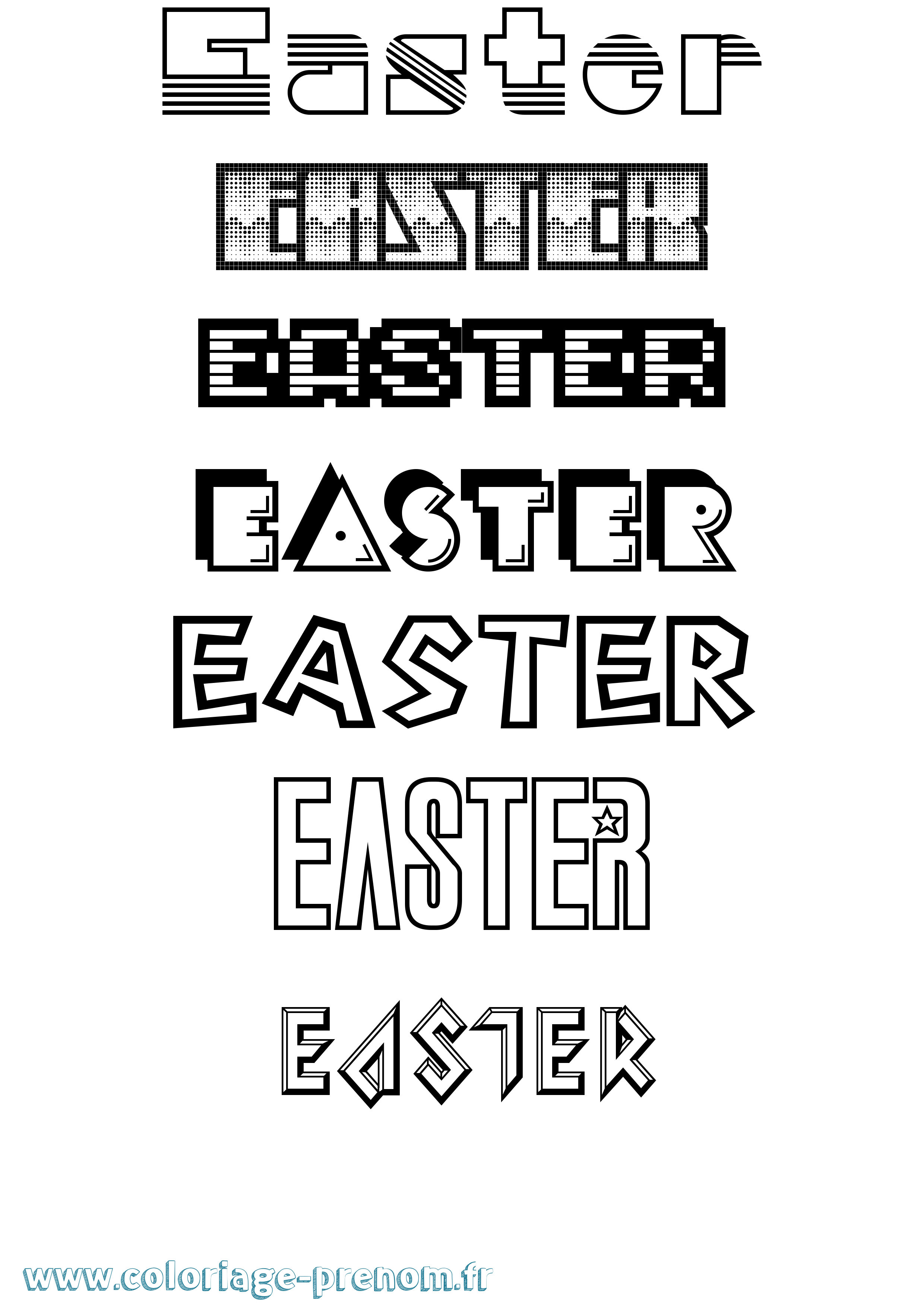 Coloriage Easter Jeux Vidéos Coloriage prénom Easter Jeux Vidéos