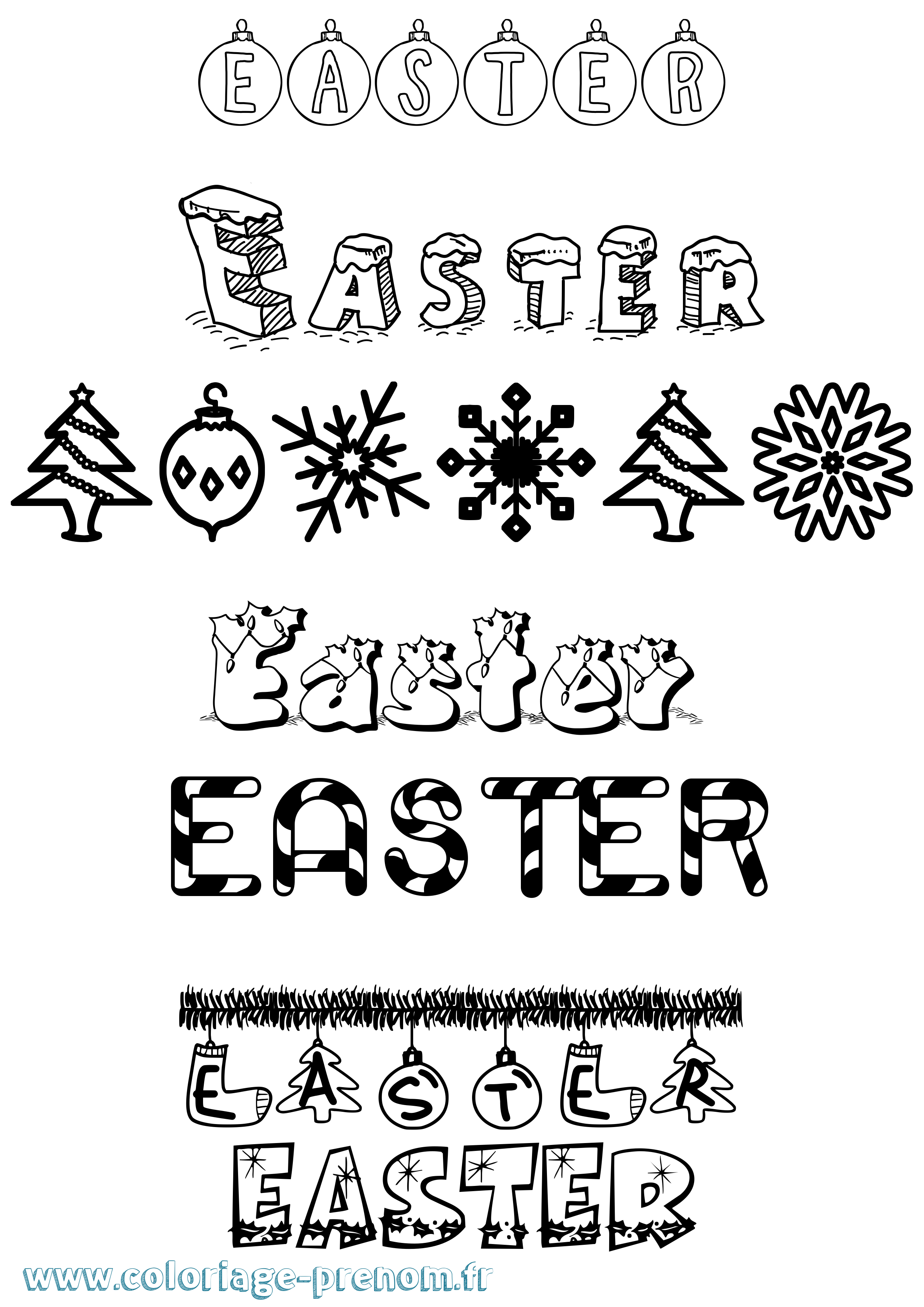 Coloriage Easter Noël Coloriage prénom Easter Noël