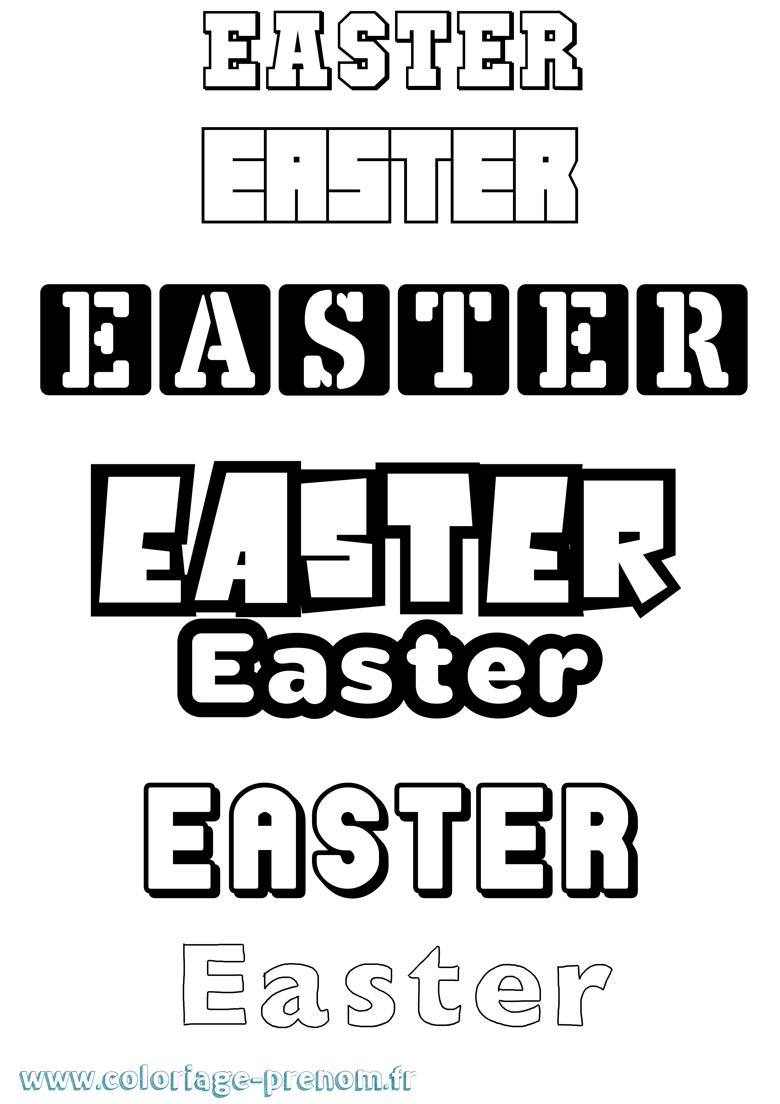 Coloriage Easter Simple Coloriage prénom Easter Simple