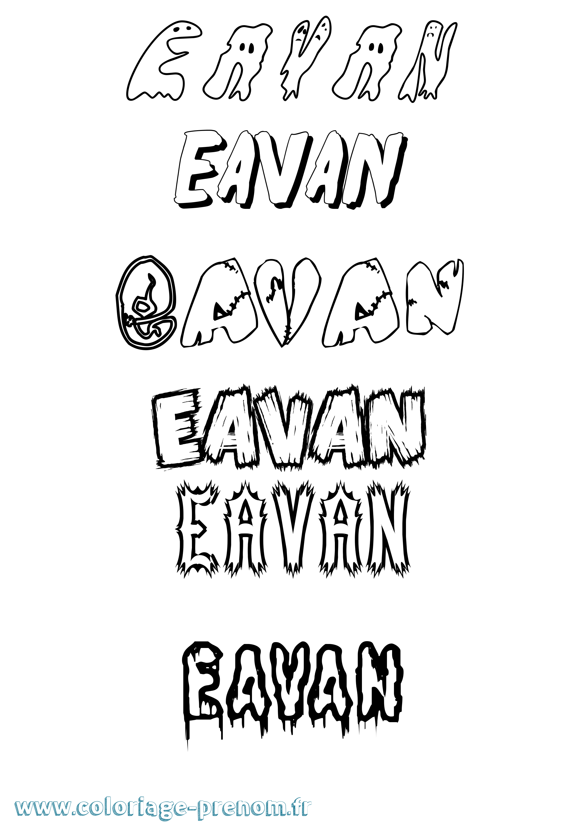 Coloriage prénom Eavan Frisson