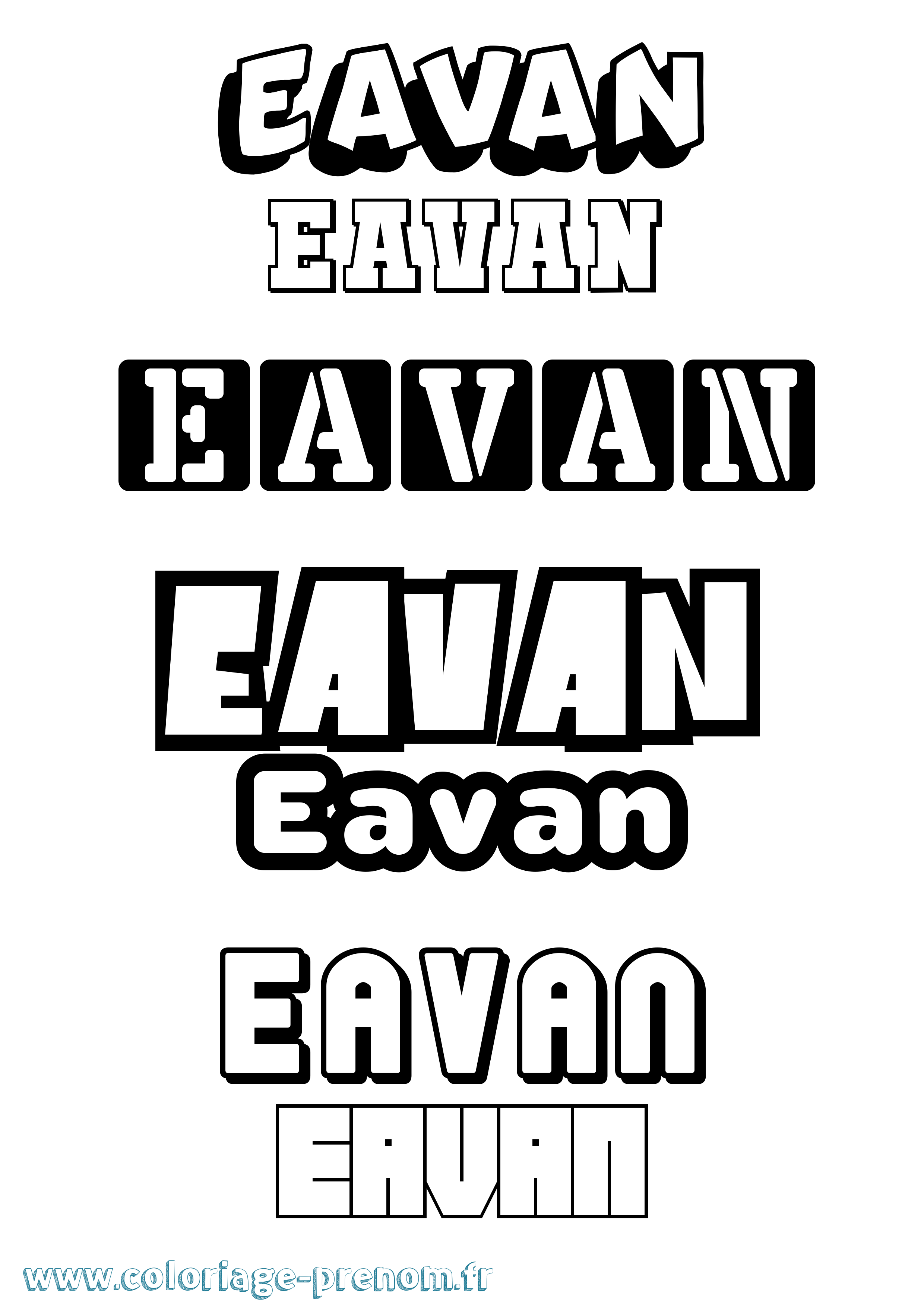 Coloriage prénom Eavan Simple