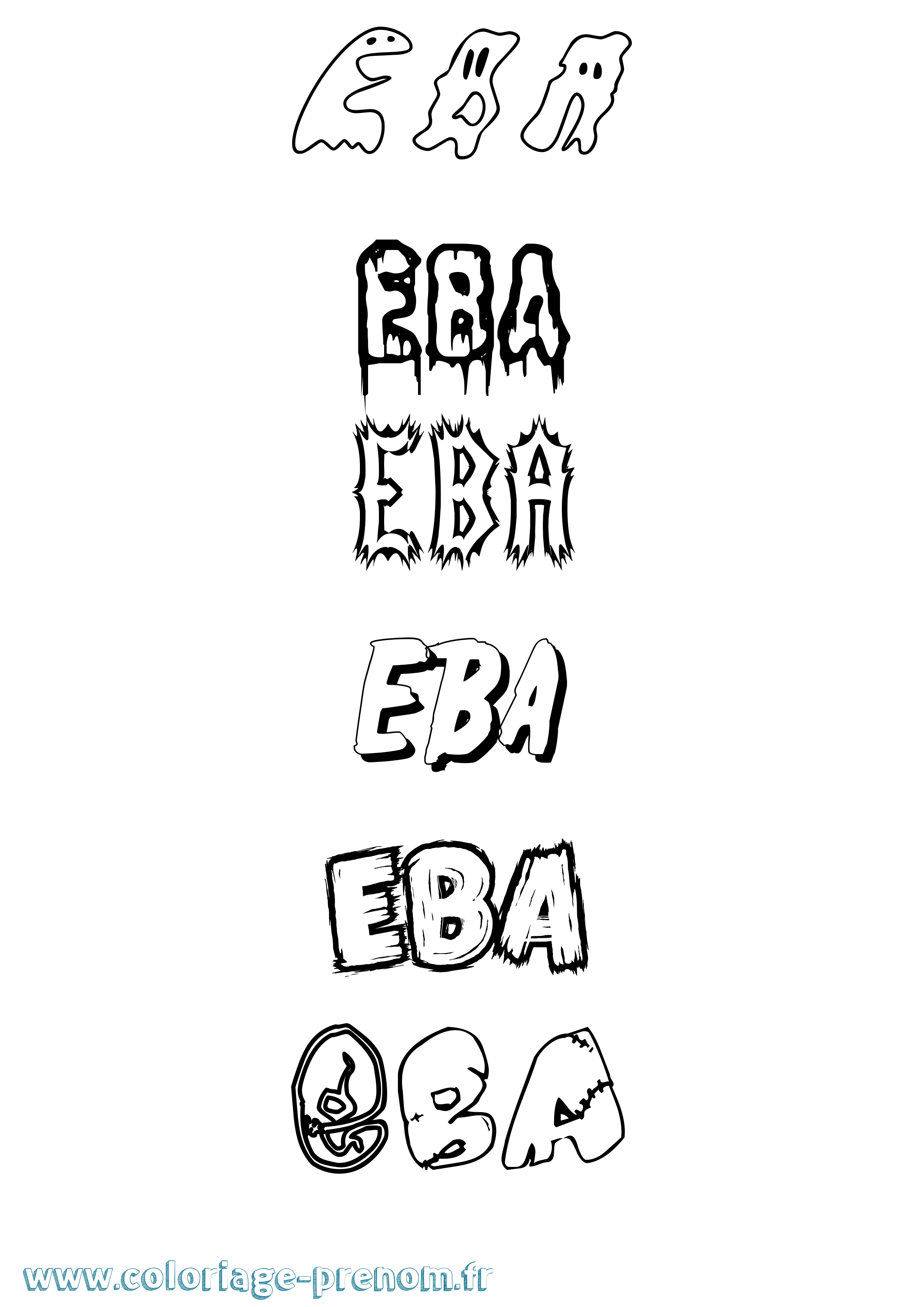 Coloriage Eba Frisson Coloriage prénom Eba Frisson