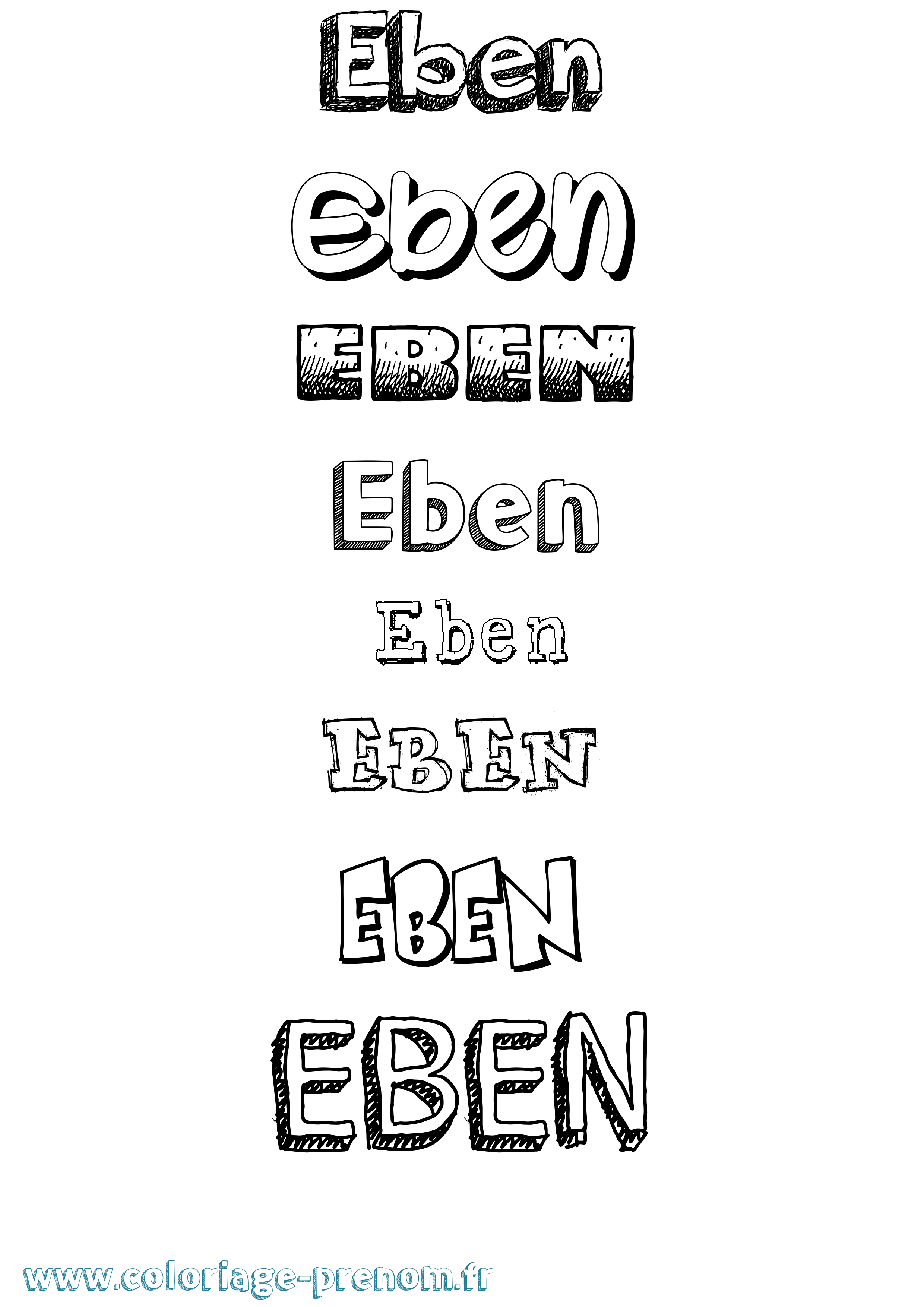 Coloriage Eben Dessiné Coloriage prénom Eben Dessiné