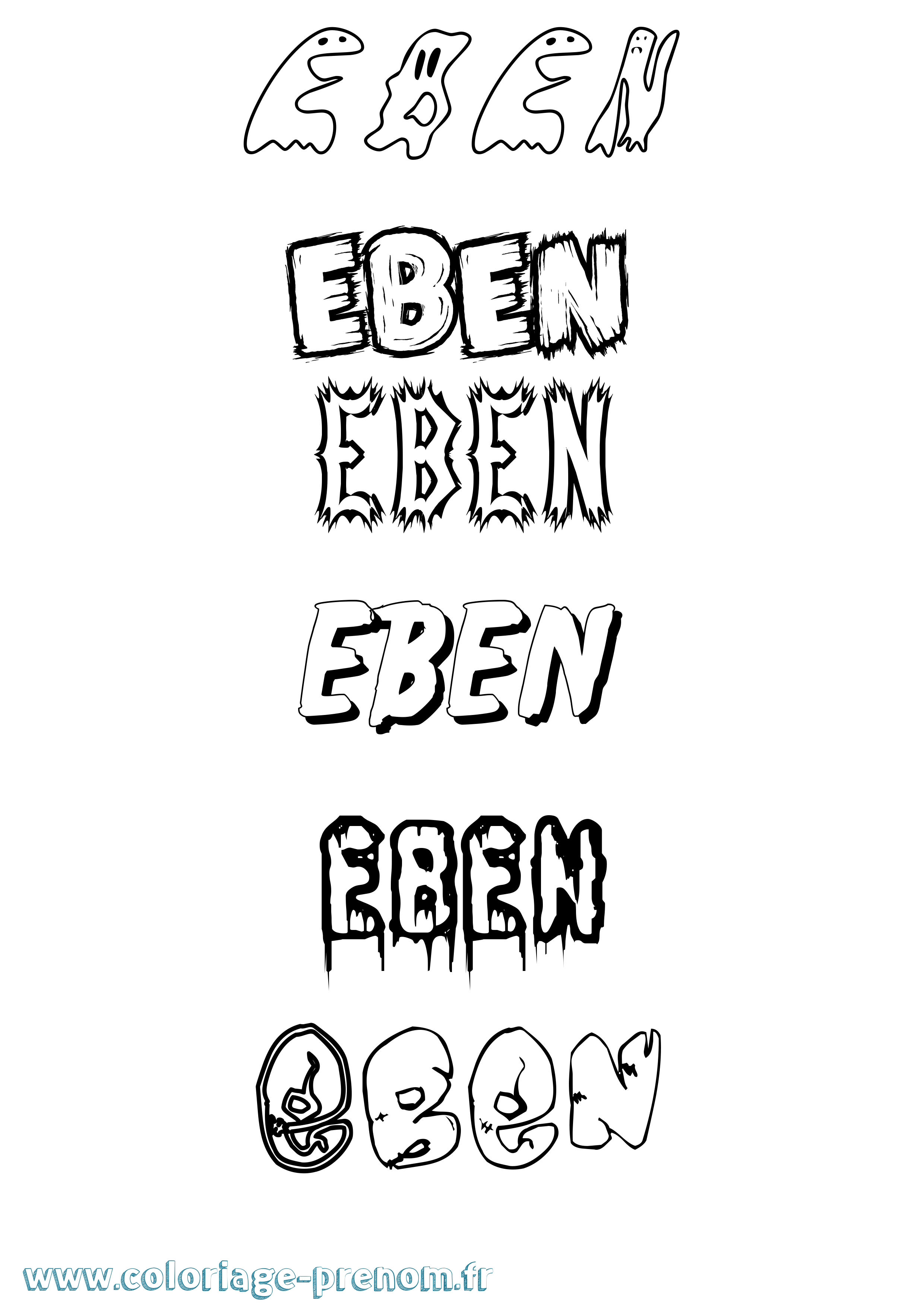 Coloriage Eben Frisson Coloriage prénom Eben Frisson