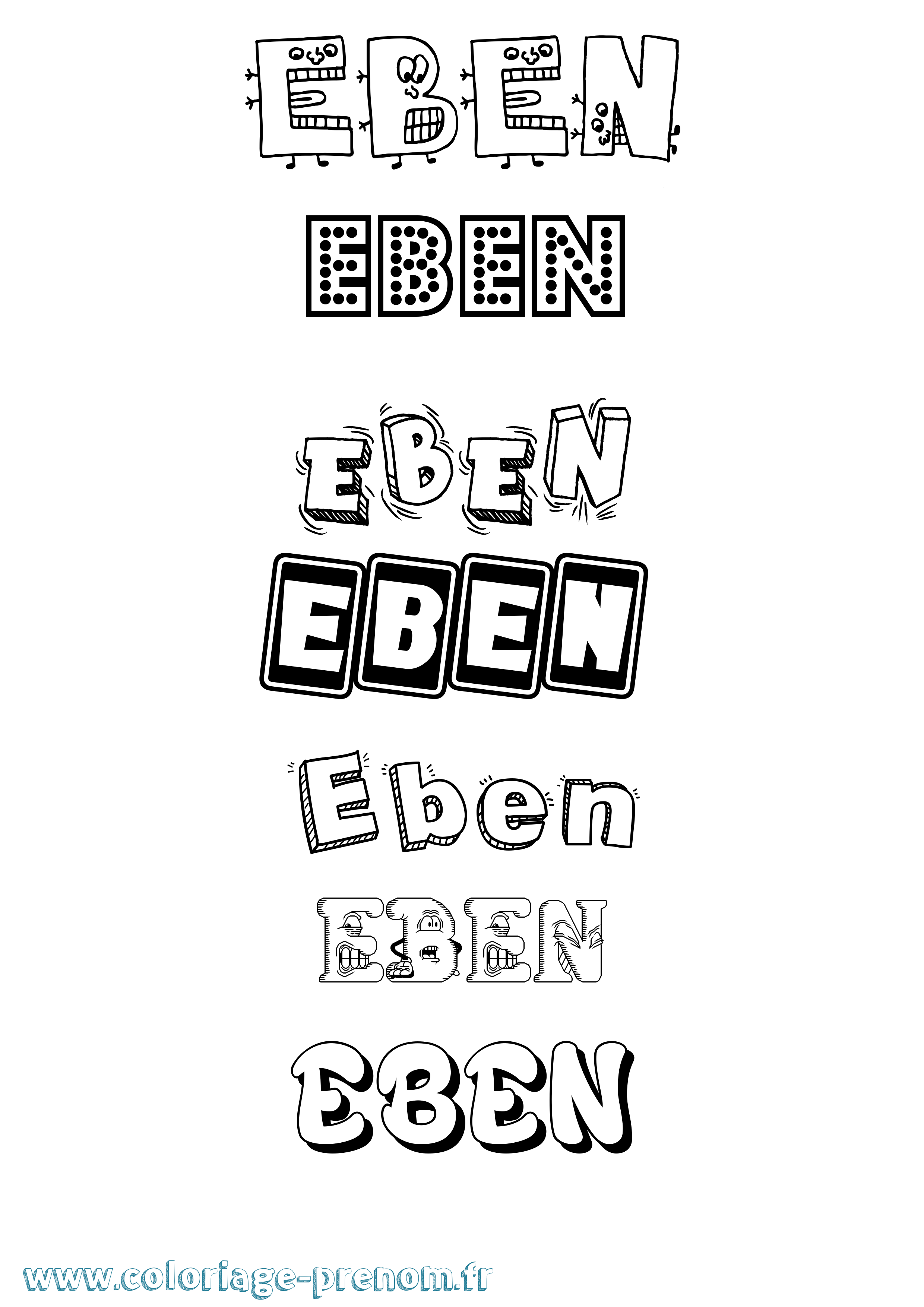 Coloriage Eben Fun Coloriage prénom Eben Fun