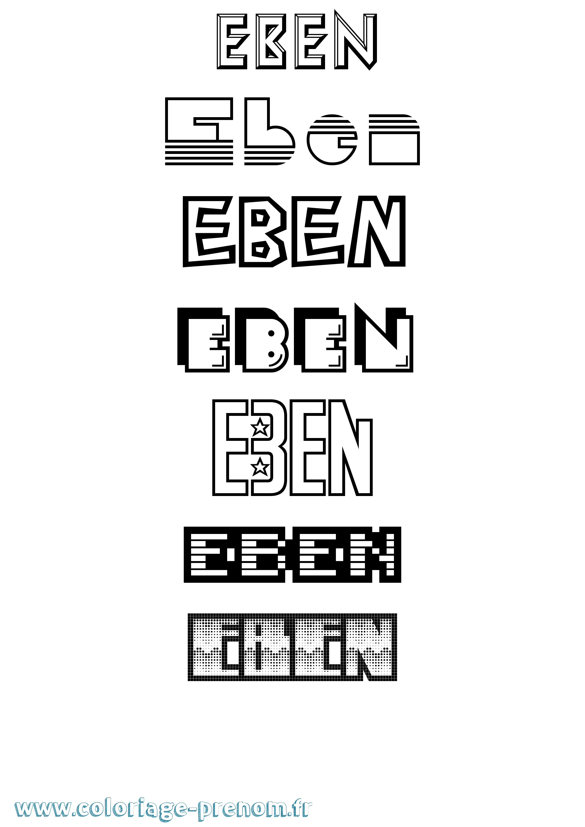 Coloriage Eben Jeux Vidéos Coloriage prénom Eben Jeux Vidéos