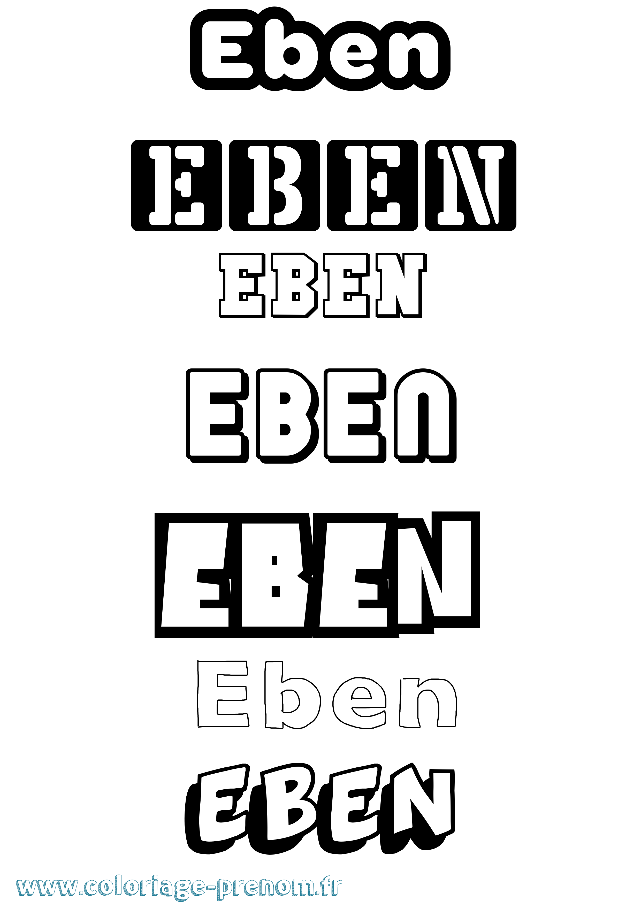Coloriage Eben Simple Coloriage prénom Eben Simple