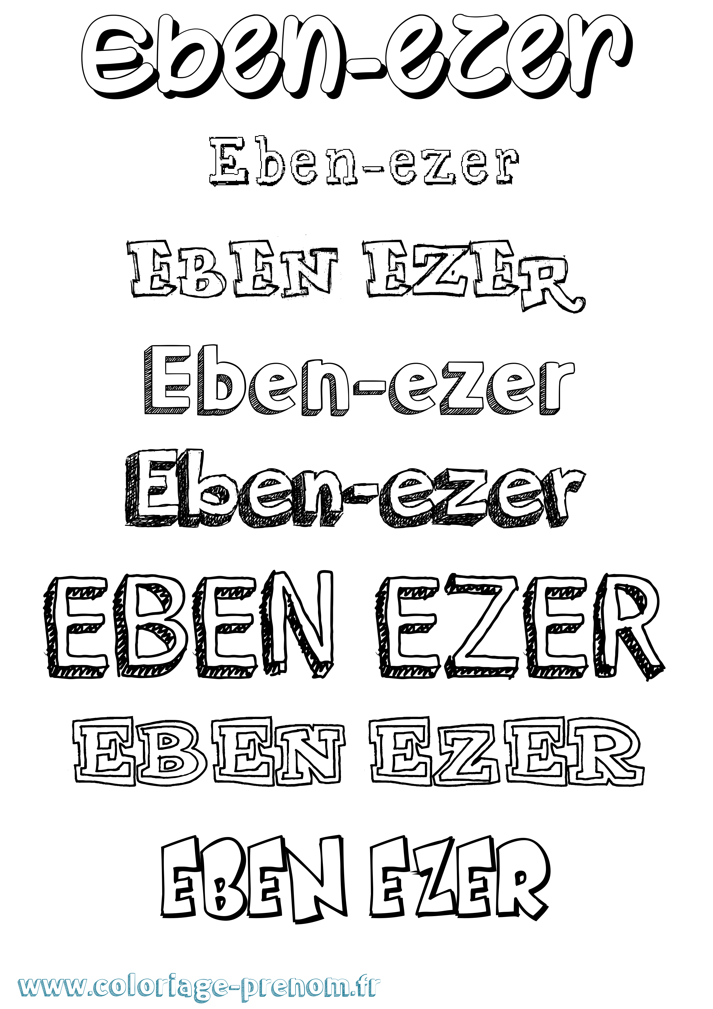 Coloriage prénom Eben-Ezer Dessiné