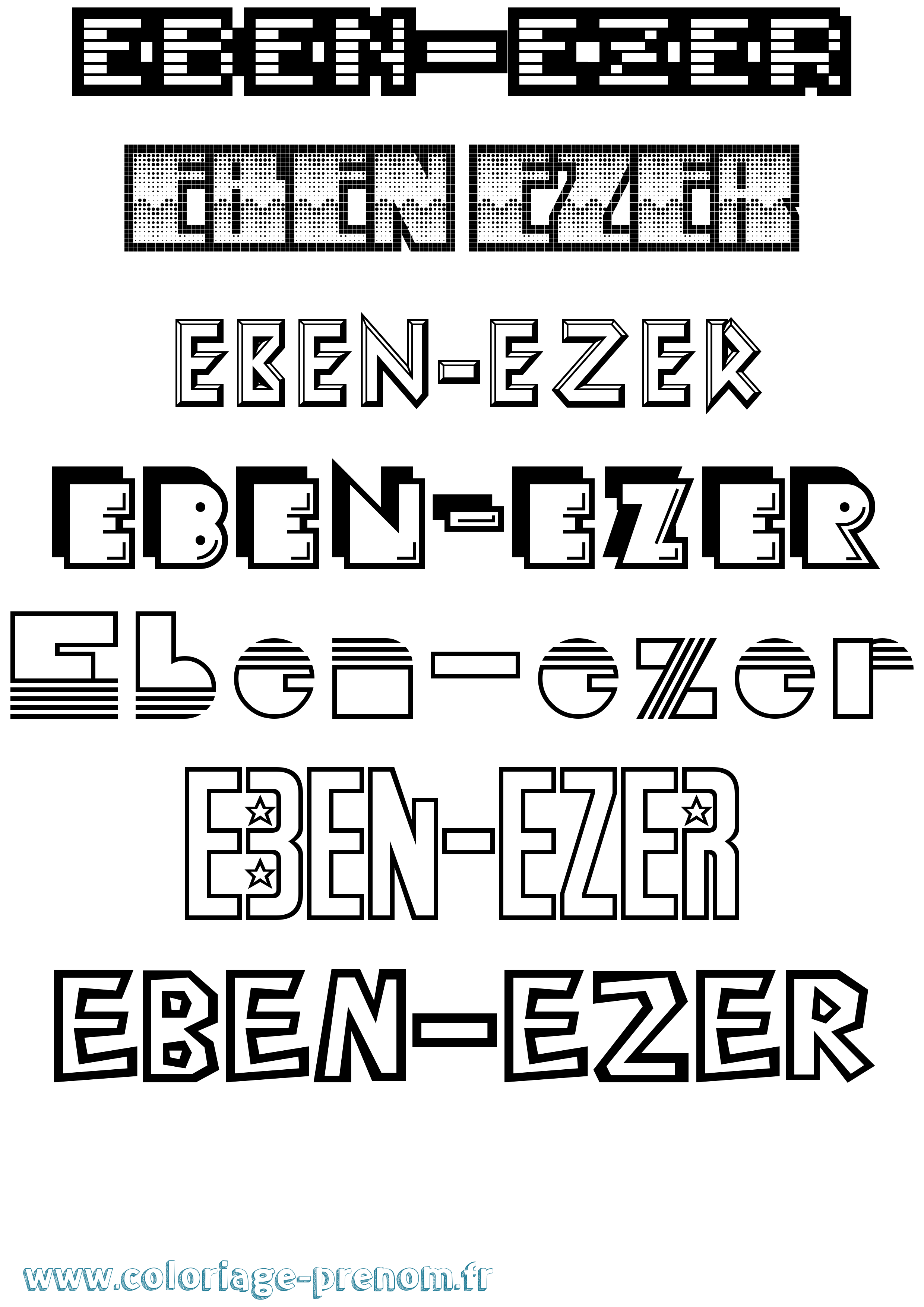 Coloriage Eben-Ezer Jeux Vidéos Coloriage prénom Eben-Ezer Jeux Vidéos