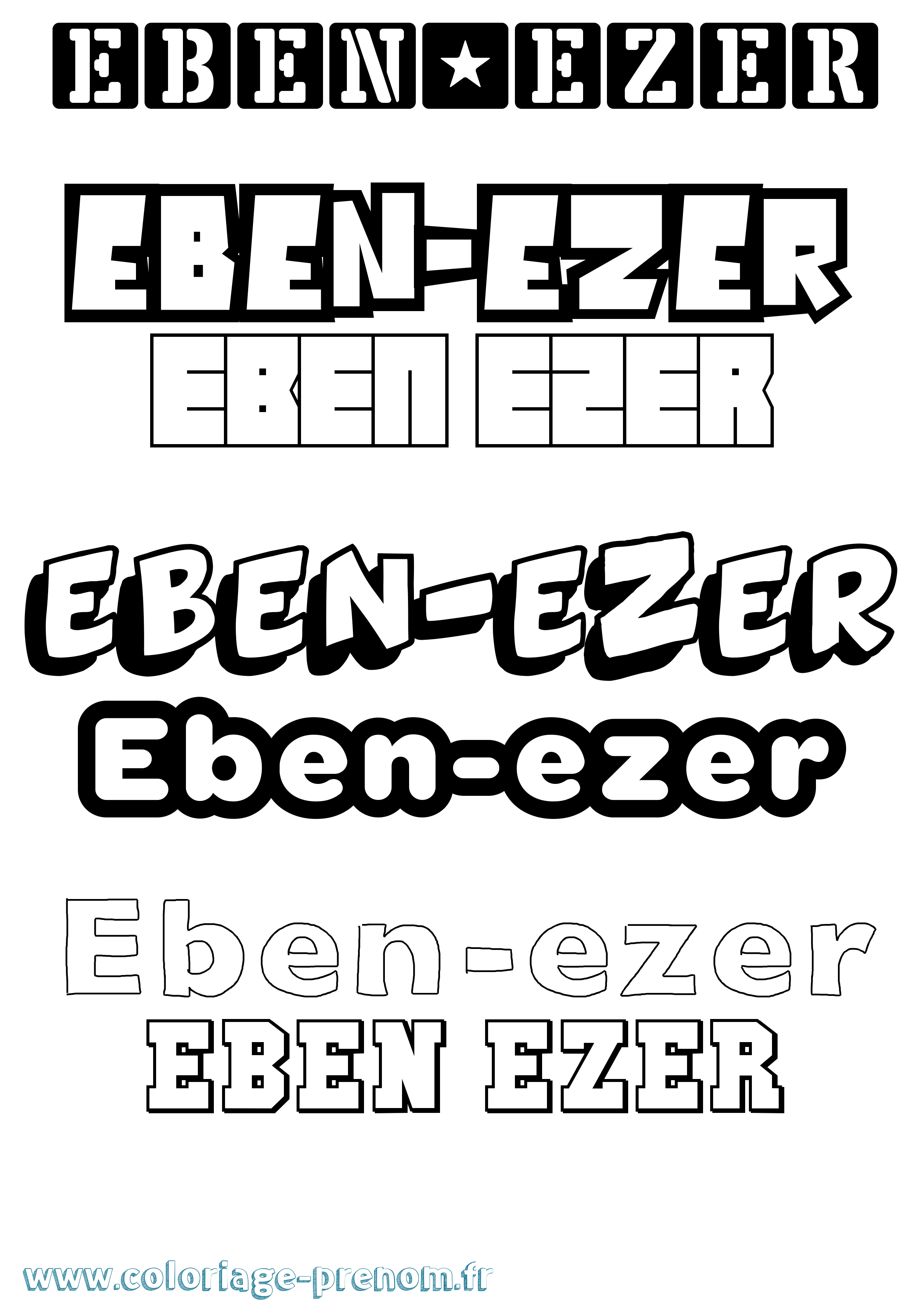 Coloriage prénom Eben-Ezer Simple