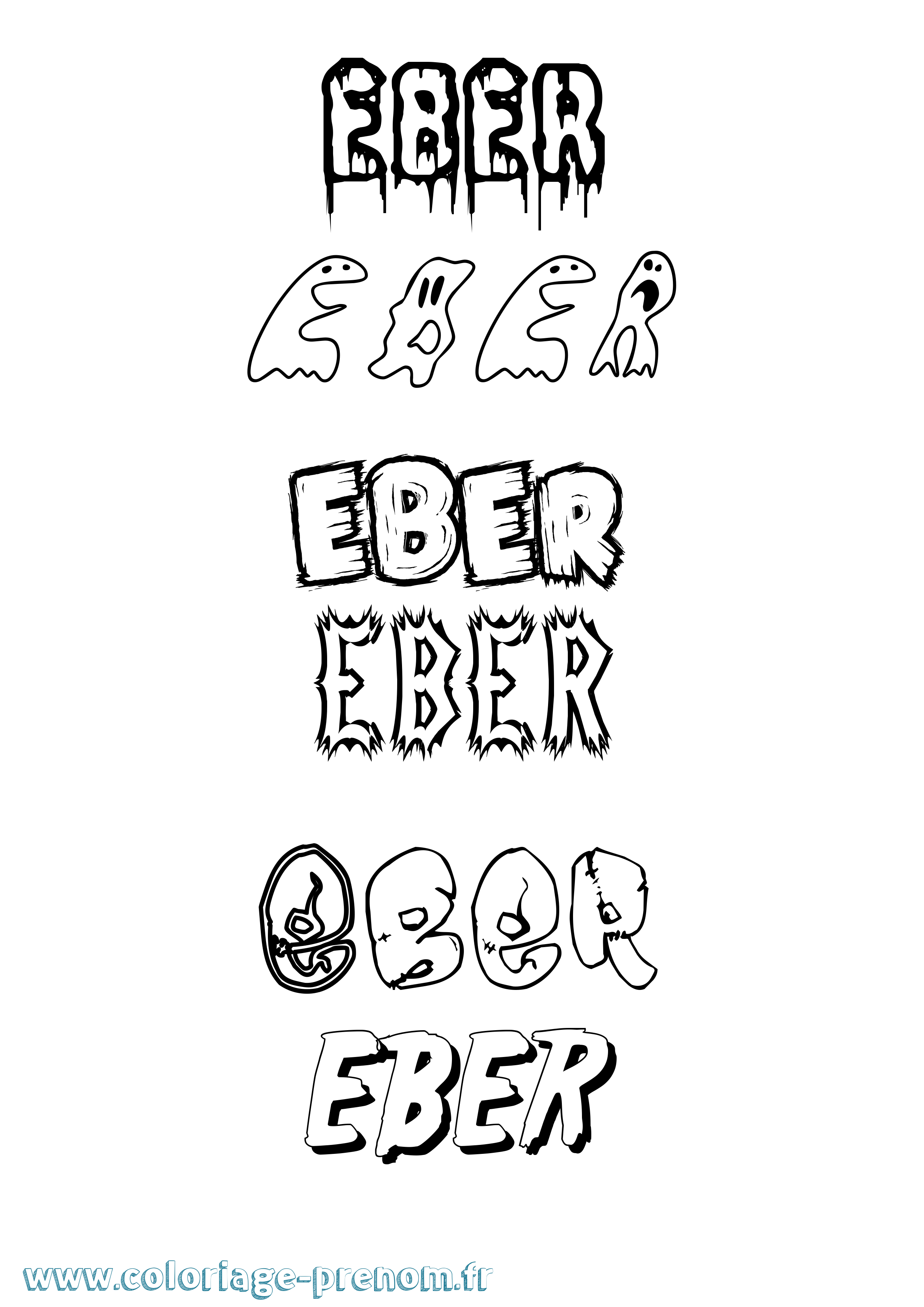 Coloriage prénom Eber Frisson