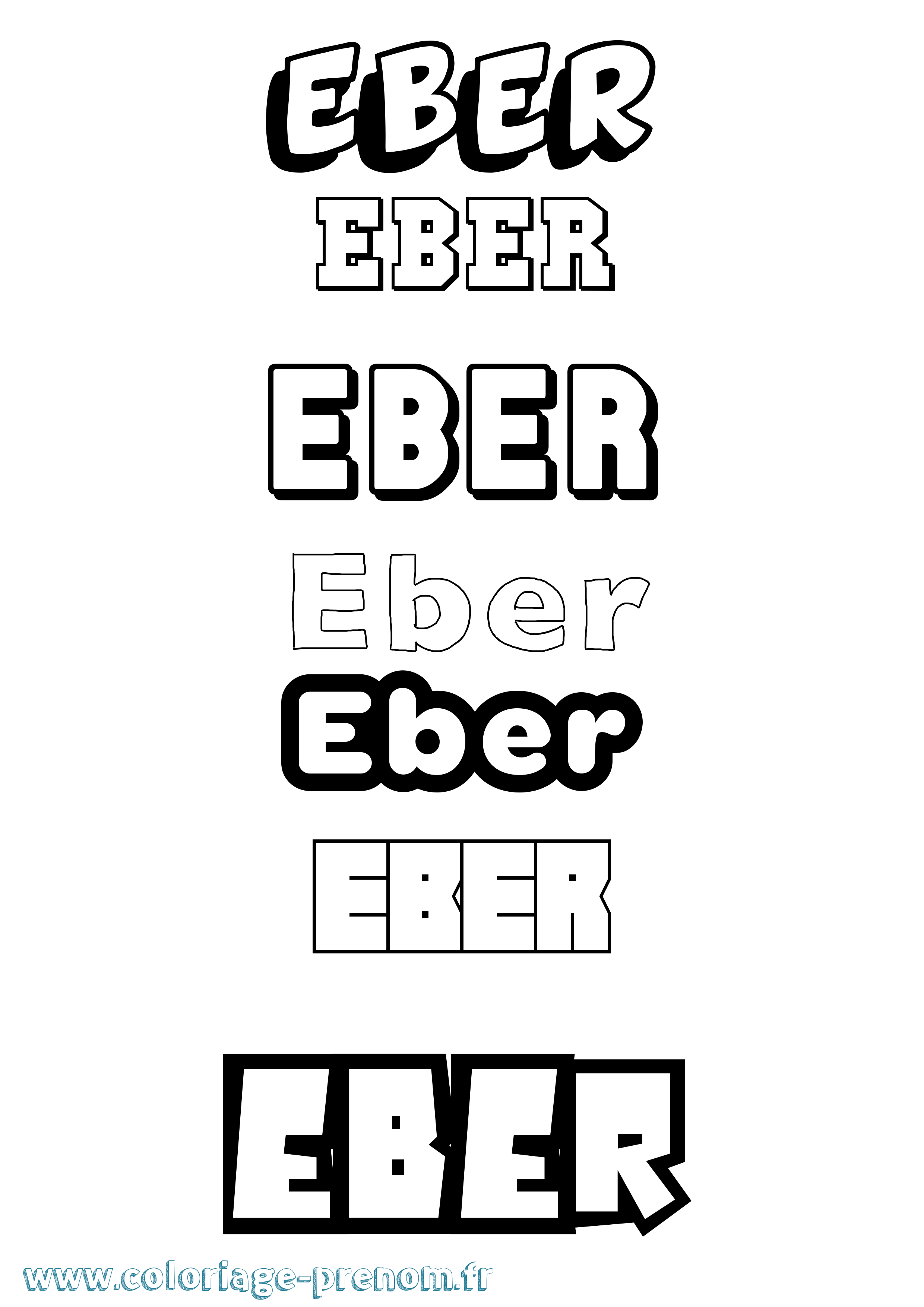 Coloriage prénom Eber Simple