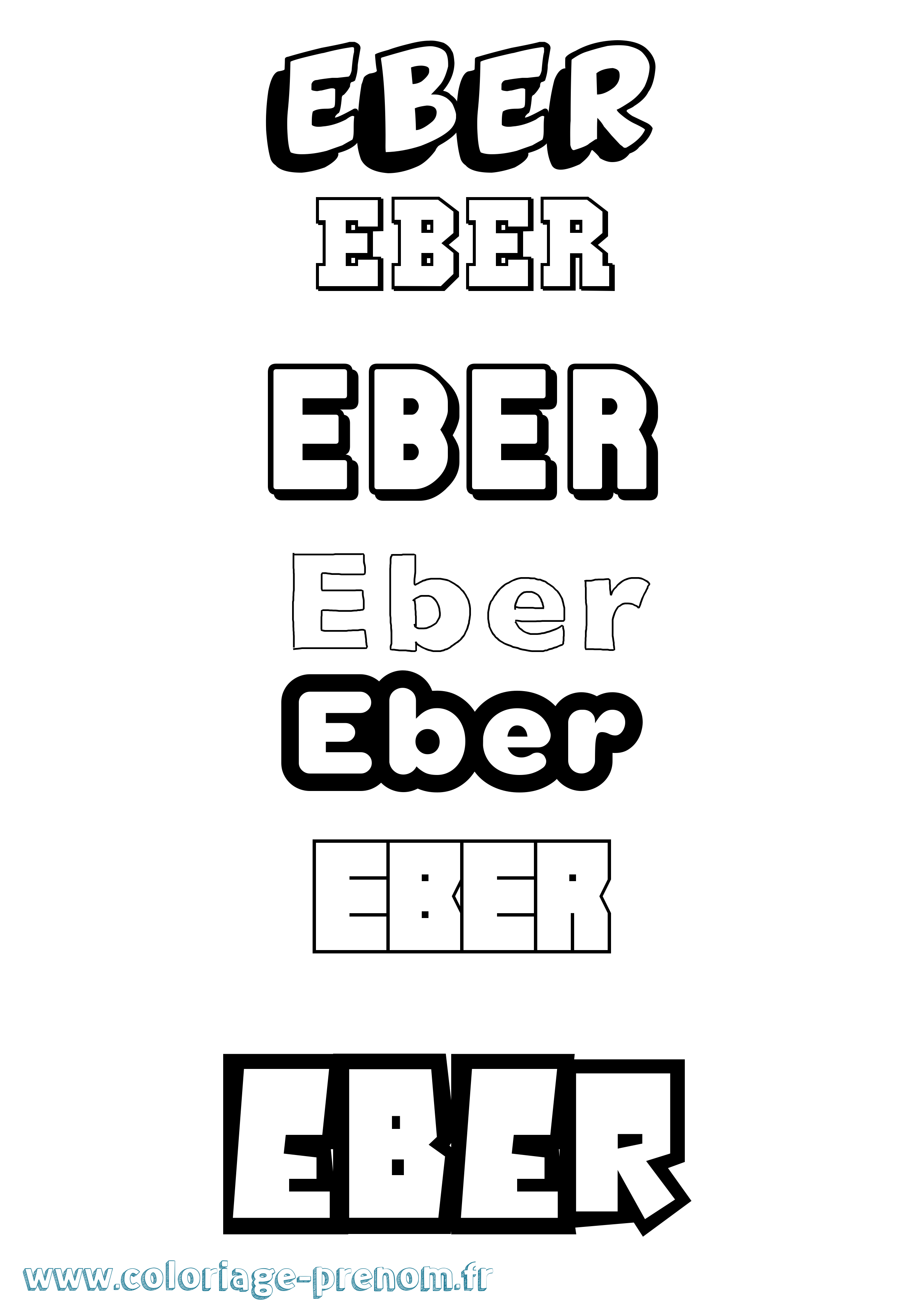 Coloriage Eber Simple Coloriage prénom Eber Simple