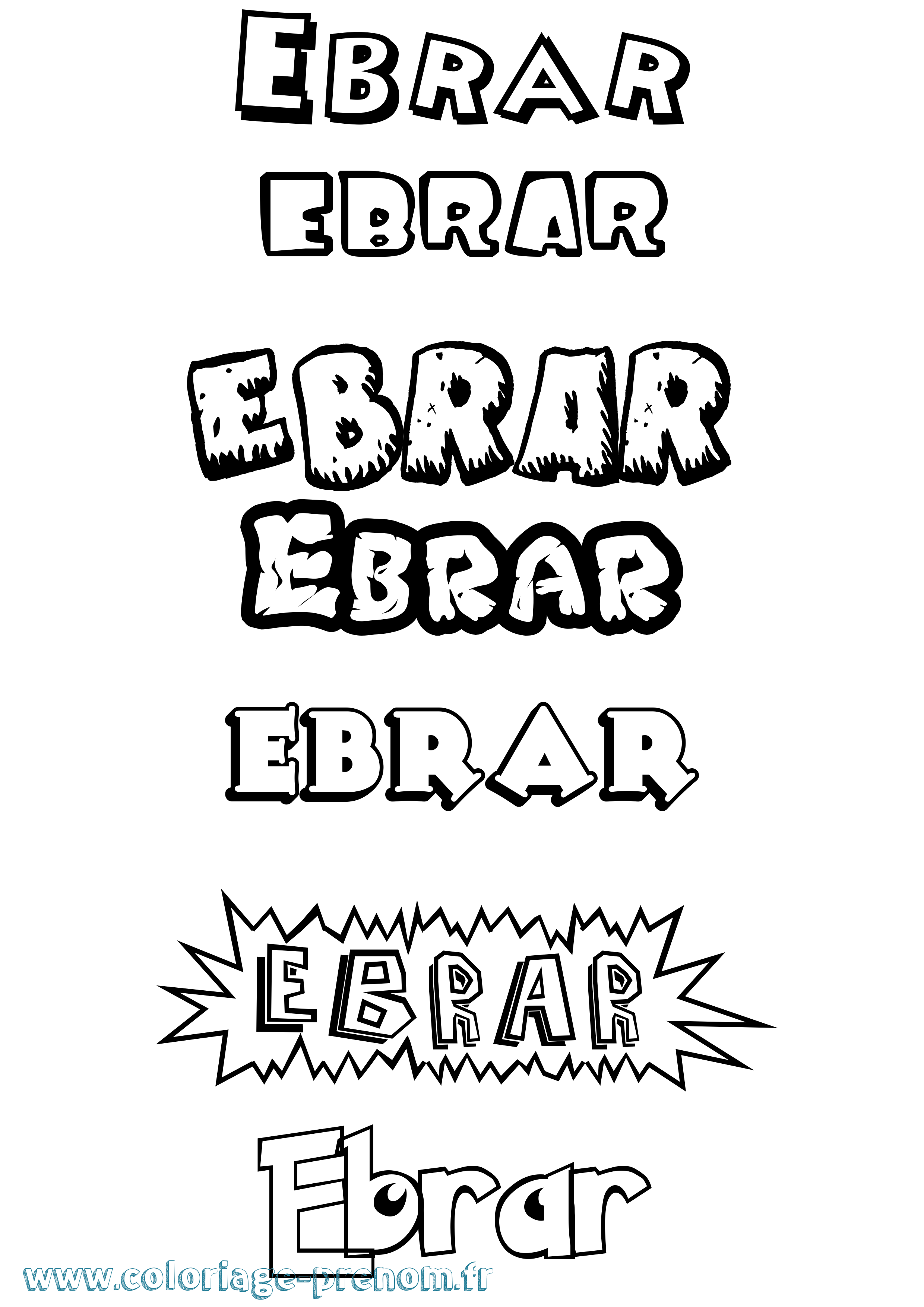 Coloriage Ebrar Dessin Animé Coloriage prénom Ebrar Dessin Animé