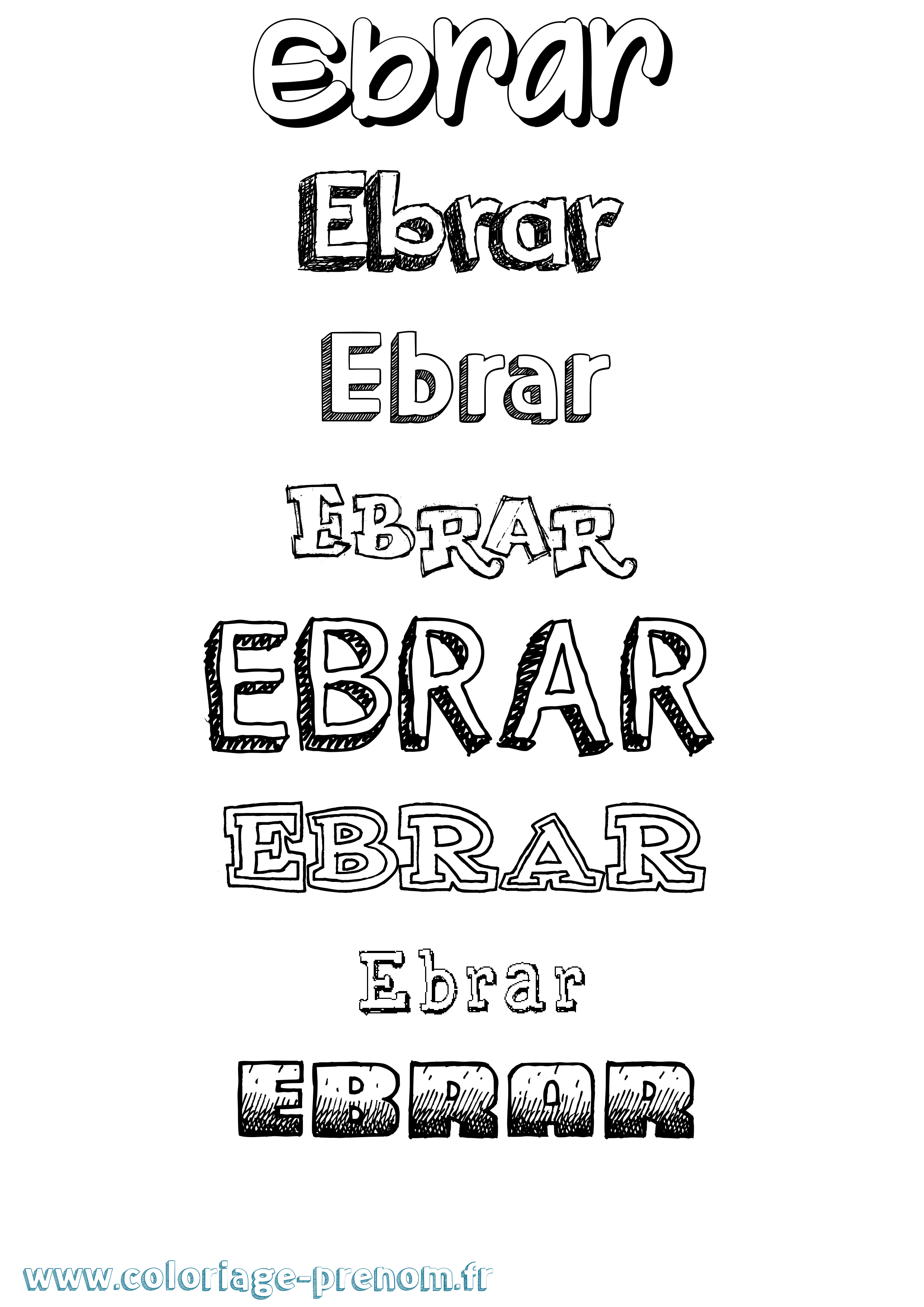 Coloriage Ebrar Dessiné Coloriage prénom Ebrar Dessiné