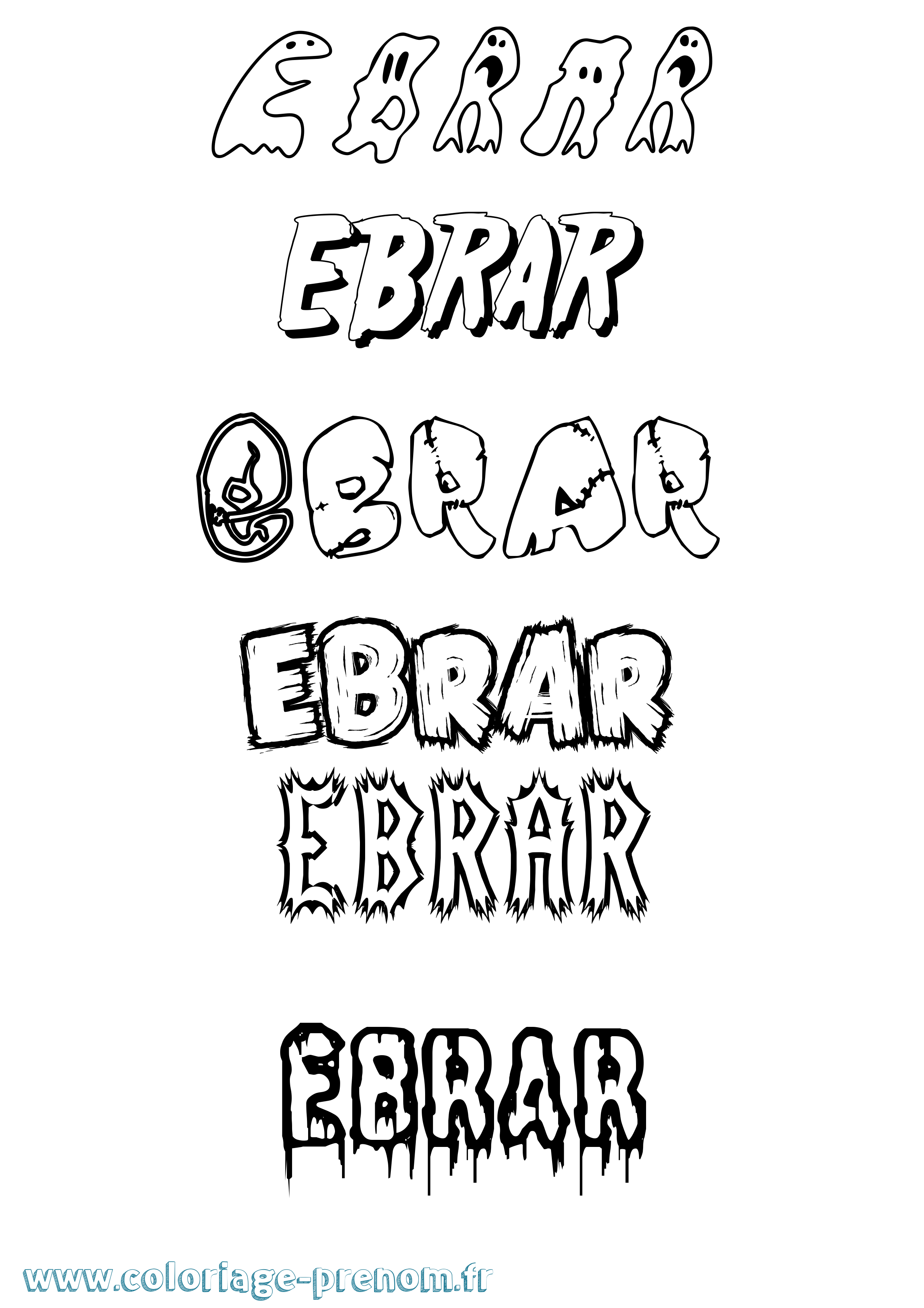 Coloriage Ebrar Frisson Coloriage prénom Ebrar Frisson