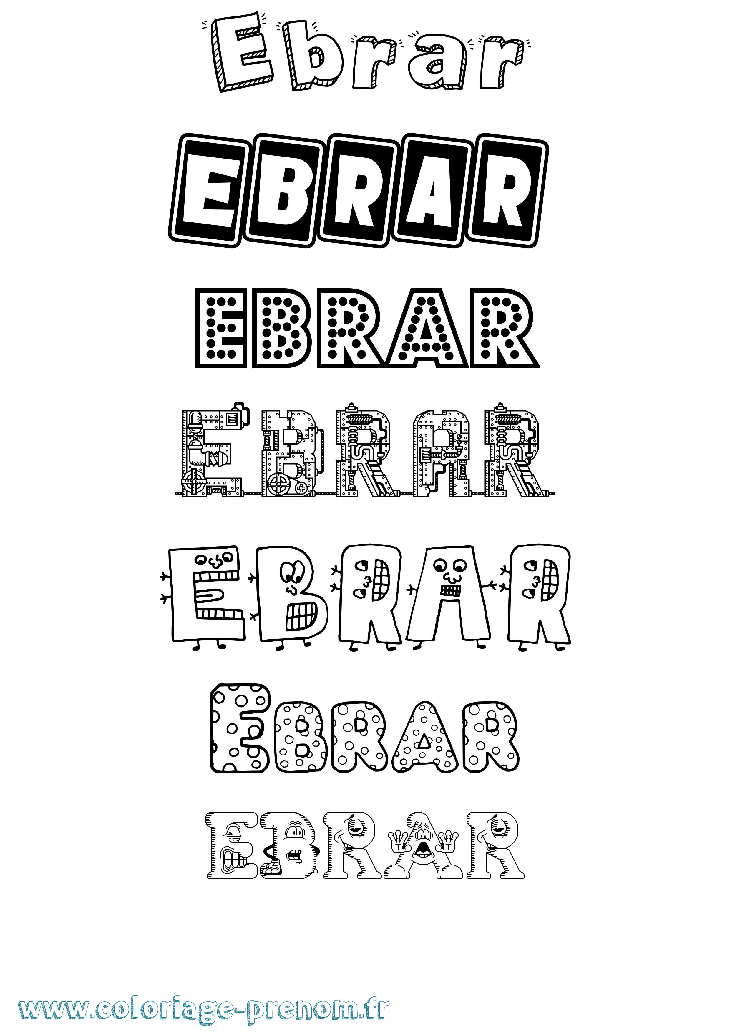 Coloriage Ebrar Fun Coloriage prénom Ebrar Fun