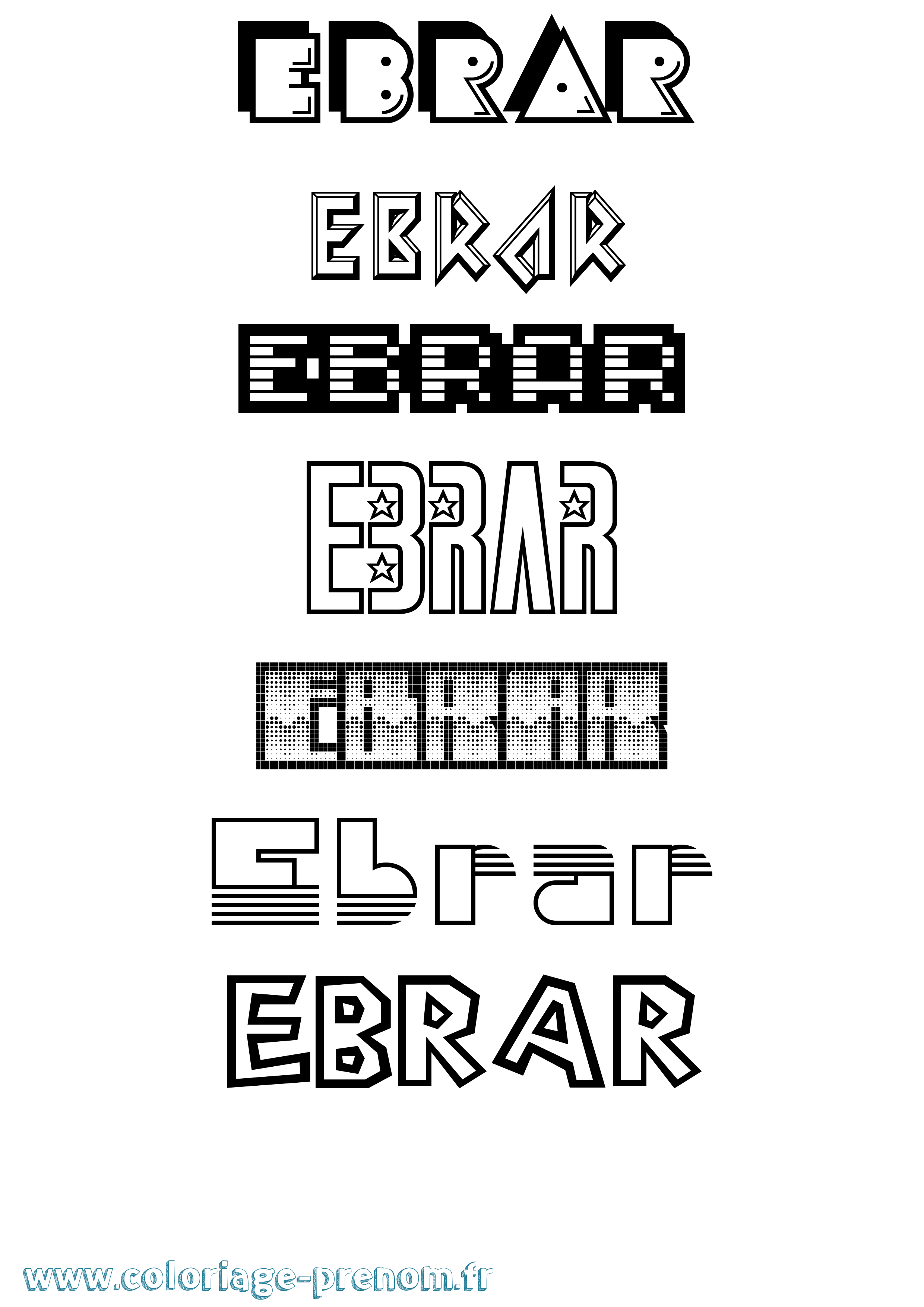 Coloriage Ebrar Jeux Vidéos Coloriage prénom Ebrar Jeux Vidéos