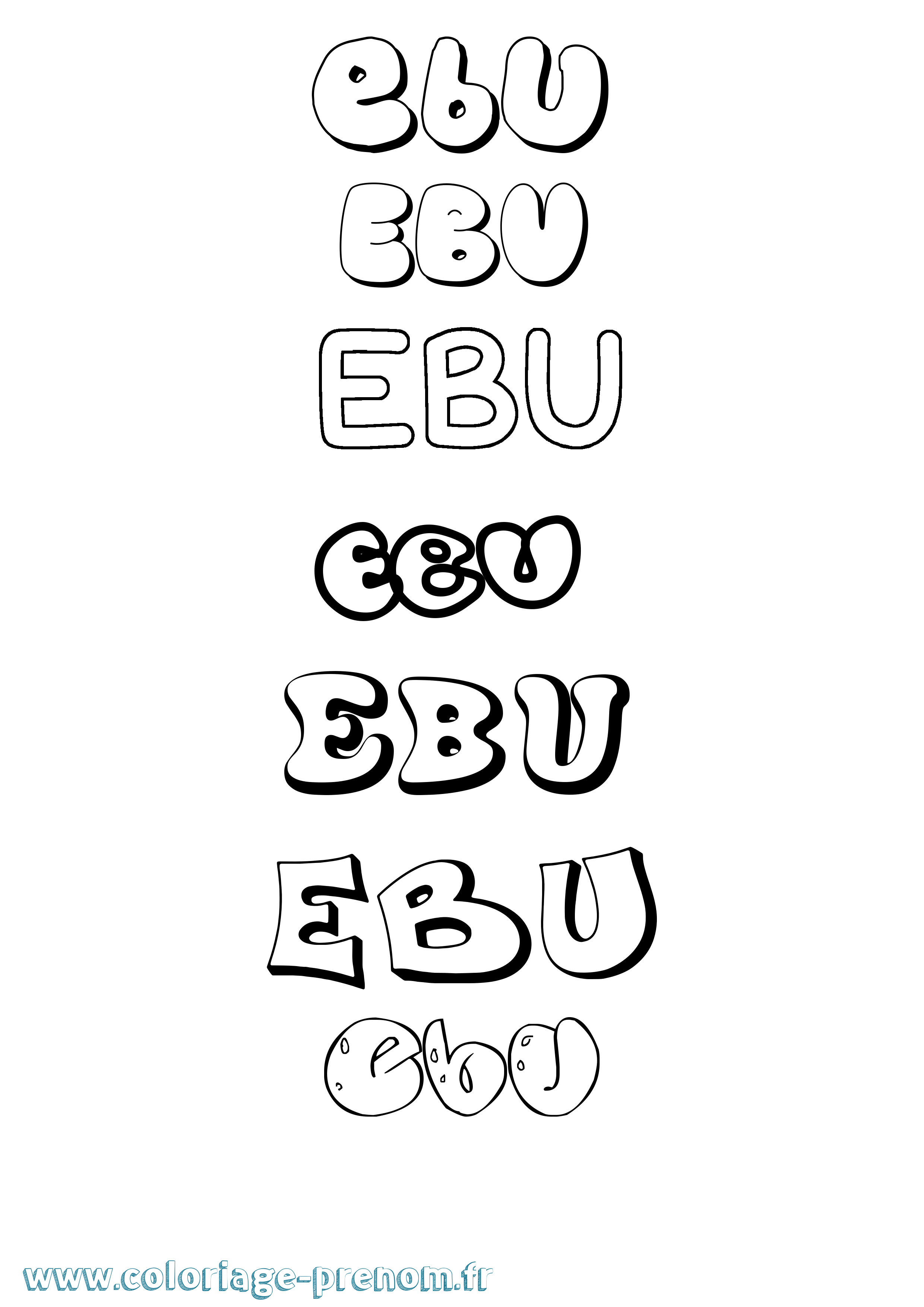 Coloriage Ebu Bubble Coloriage prénom Ebu Bubble