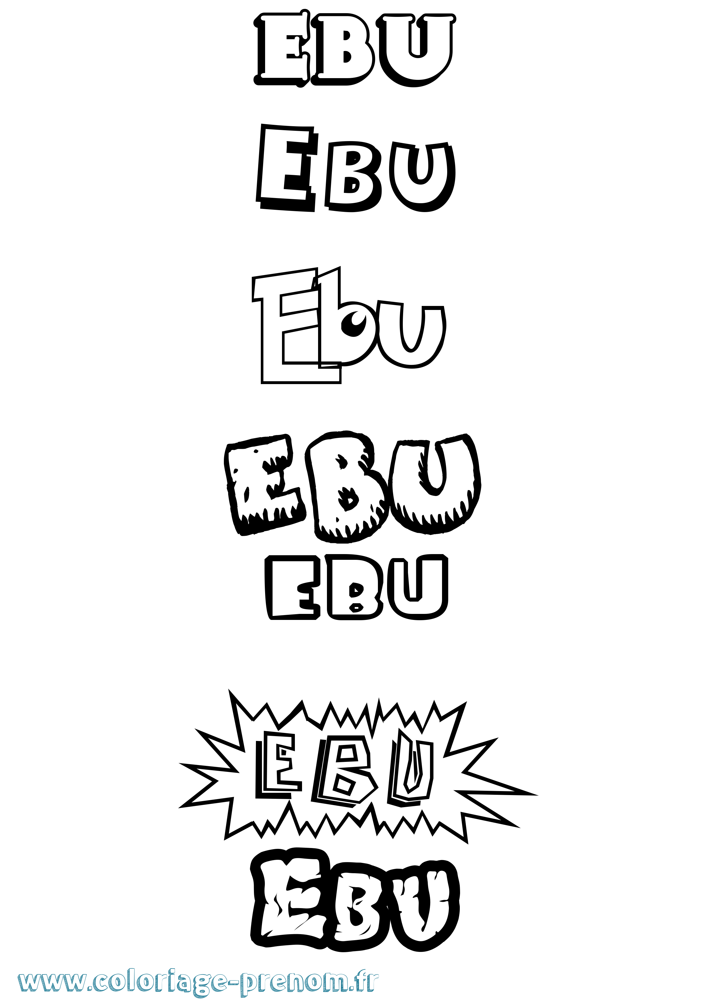 Coloriage Ebu Dessin Animé Coloriage prénom Ebu Dessin Animé