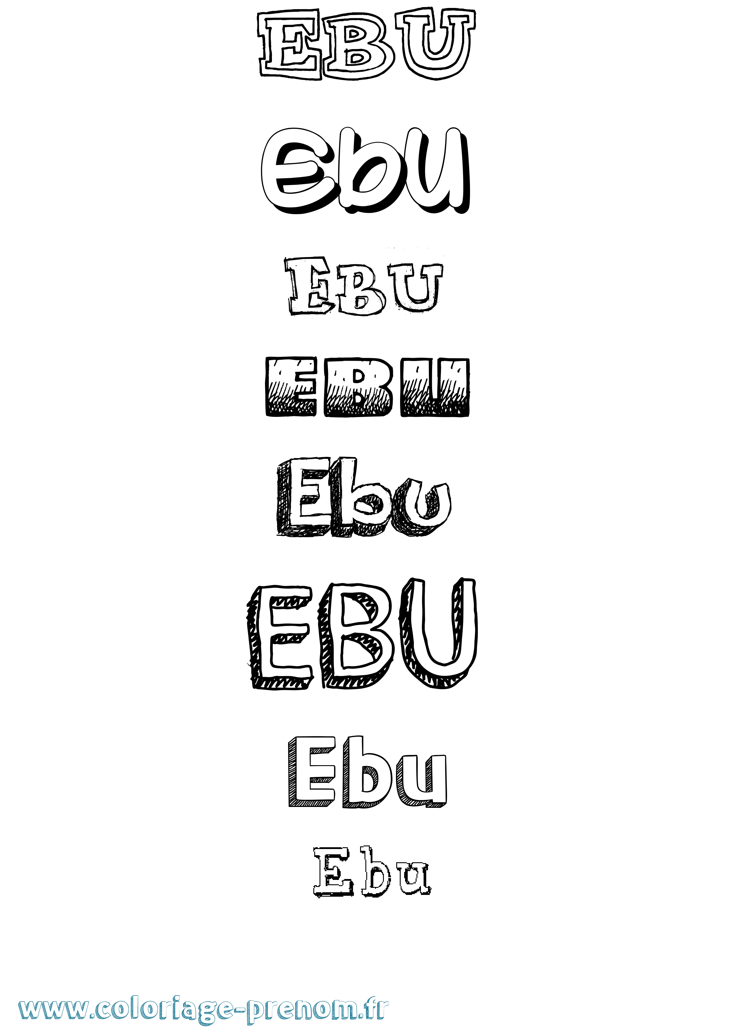 Coloriage Ebu Dessiné Coloriage prénom Ebu Dessiné