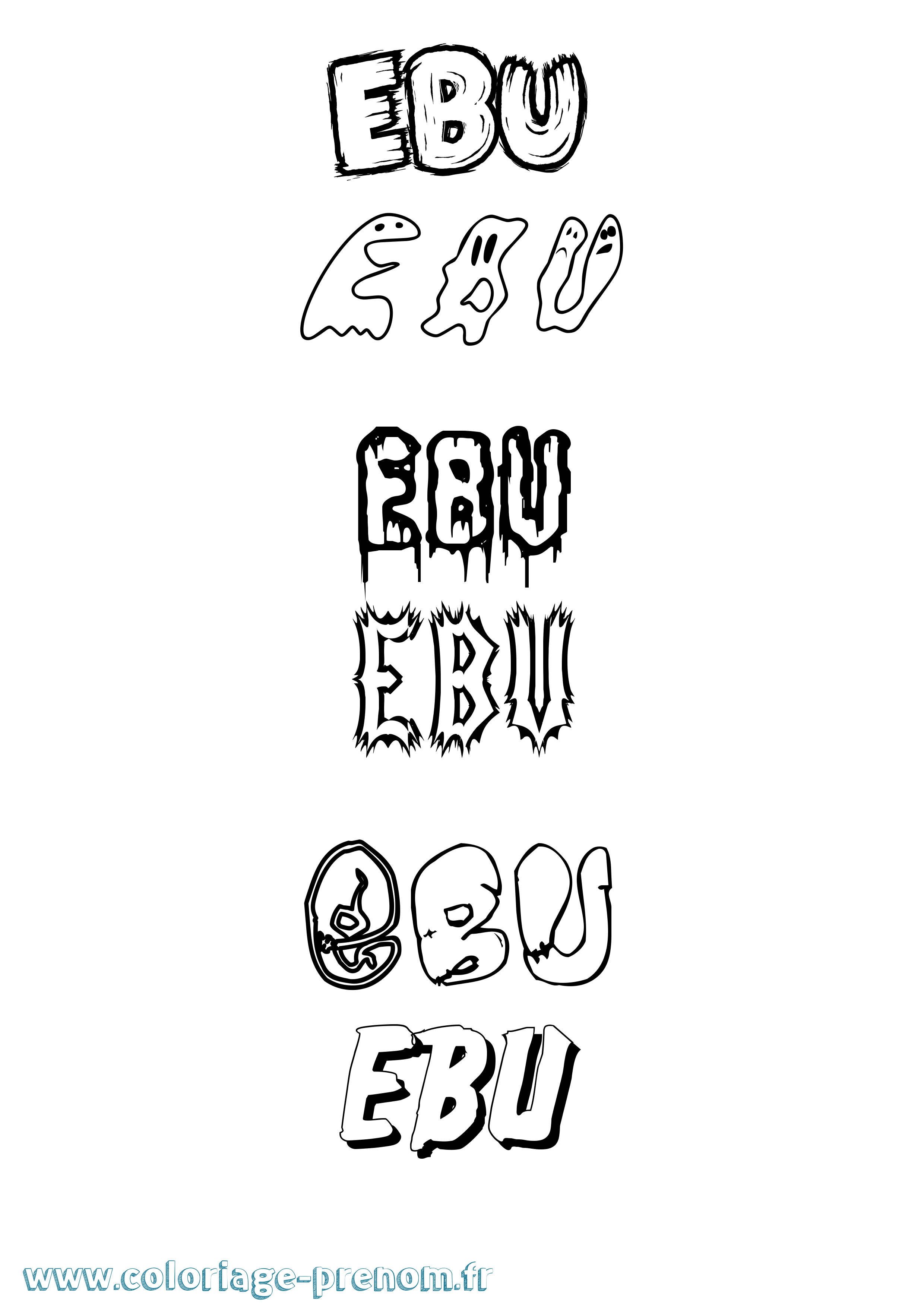 Coloriage Ebu Frisson Coloriage prénom Ebu Frisson