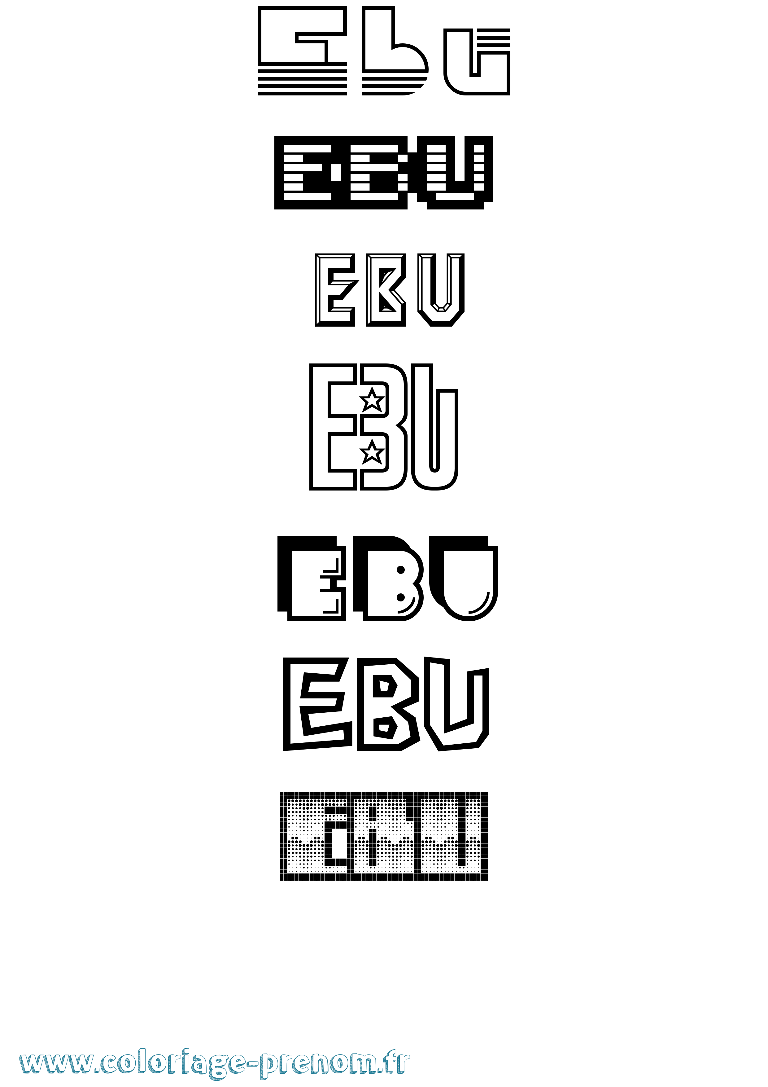 Coloriage Ebu Jeux Vidéos Coloriage prénom Ebu Jeux Vidéos