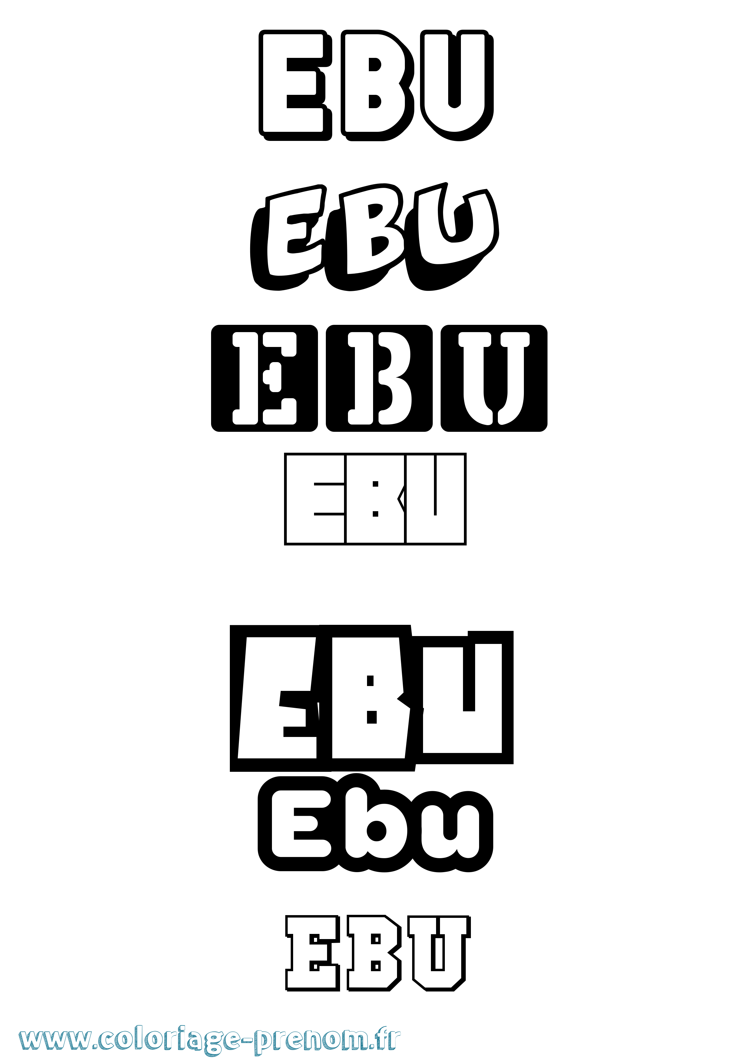 Coloriage Ebu Simple Coloriage prénom Ebu Simple