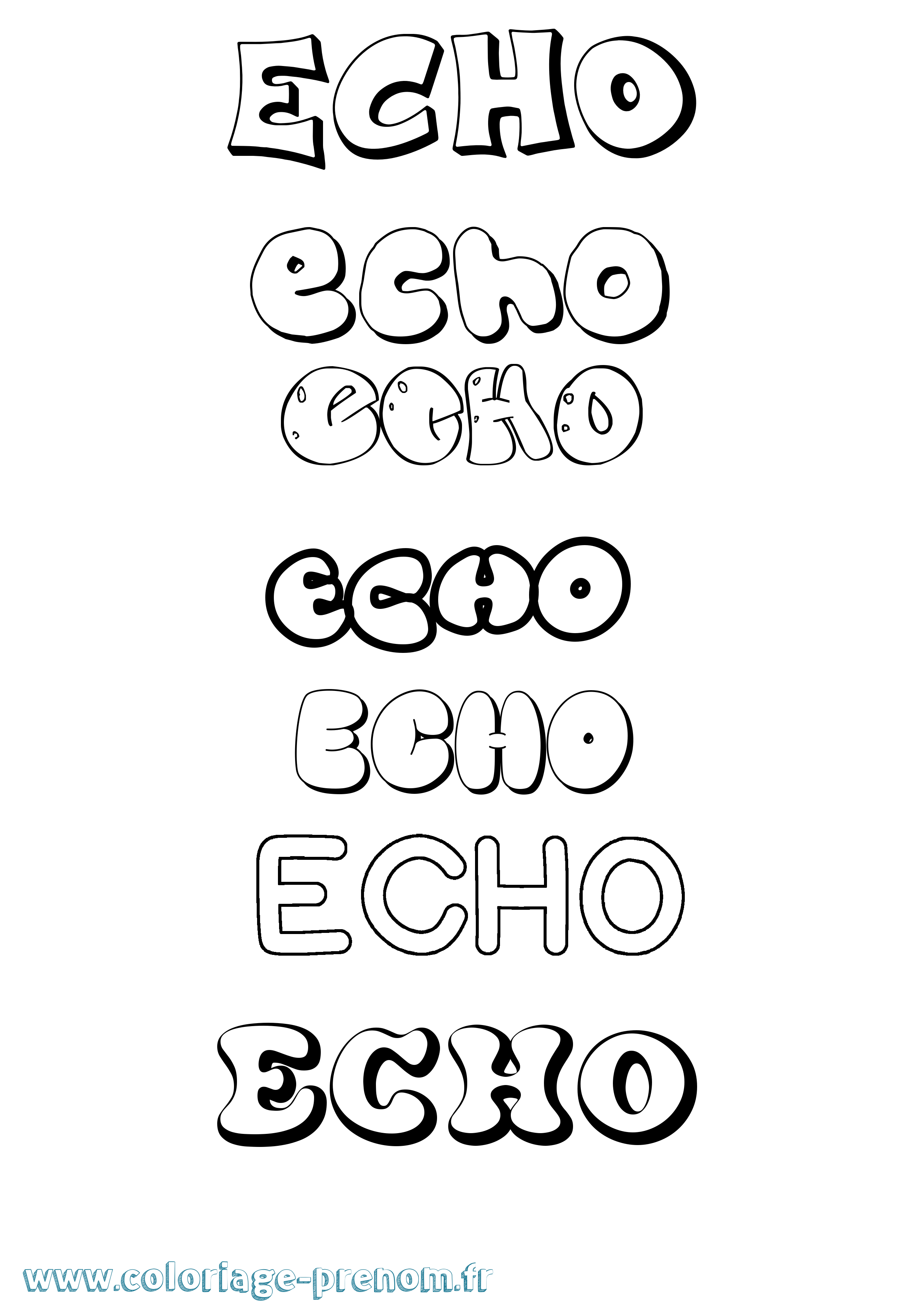 Coloriage prénom Echo Bubble