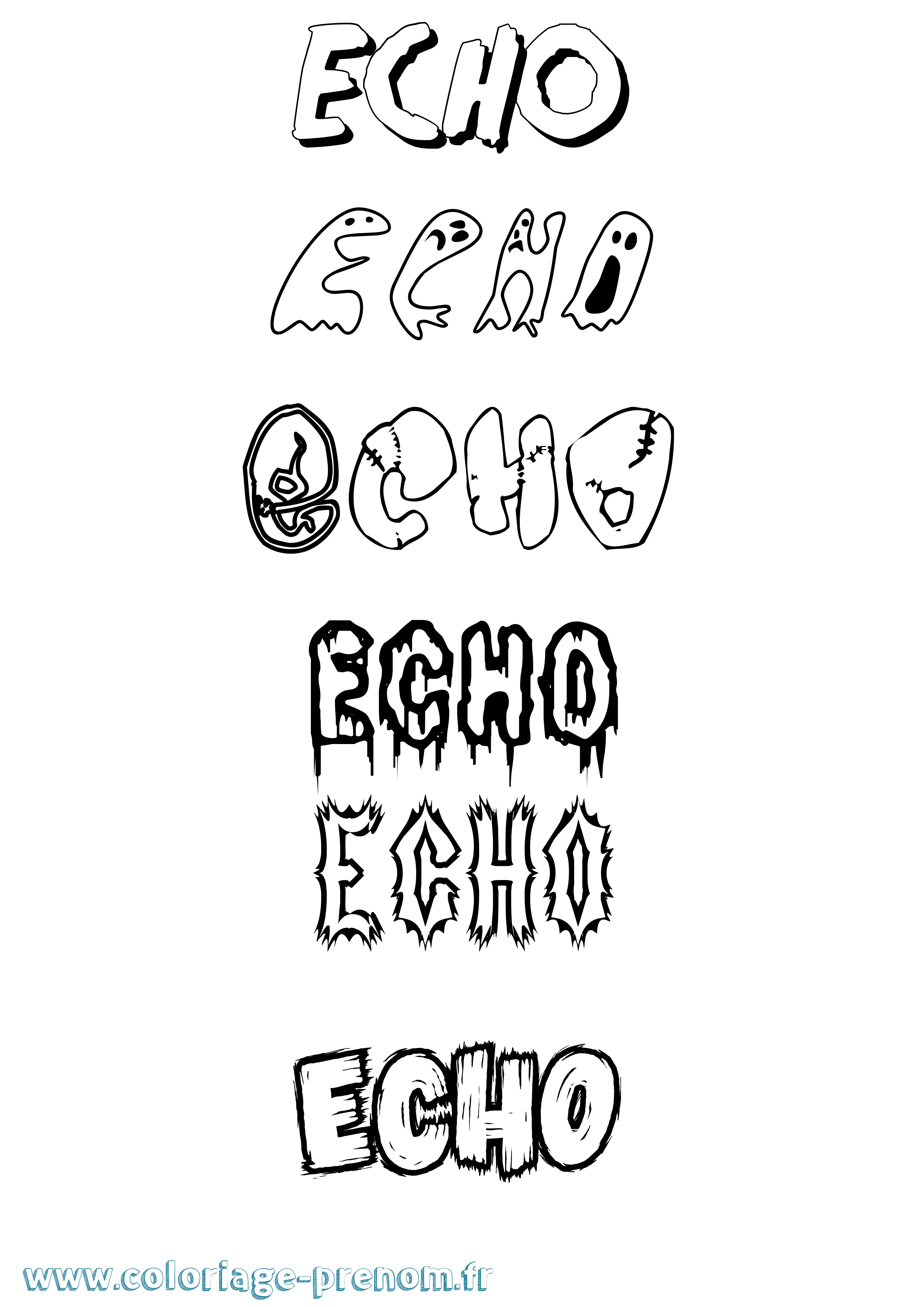 Coloriage prénom Echo Frisson