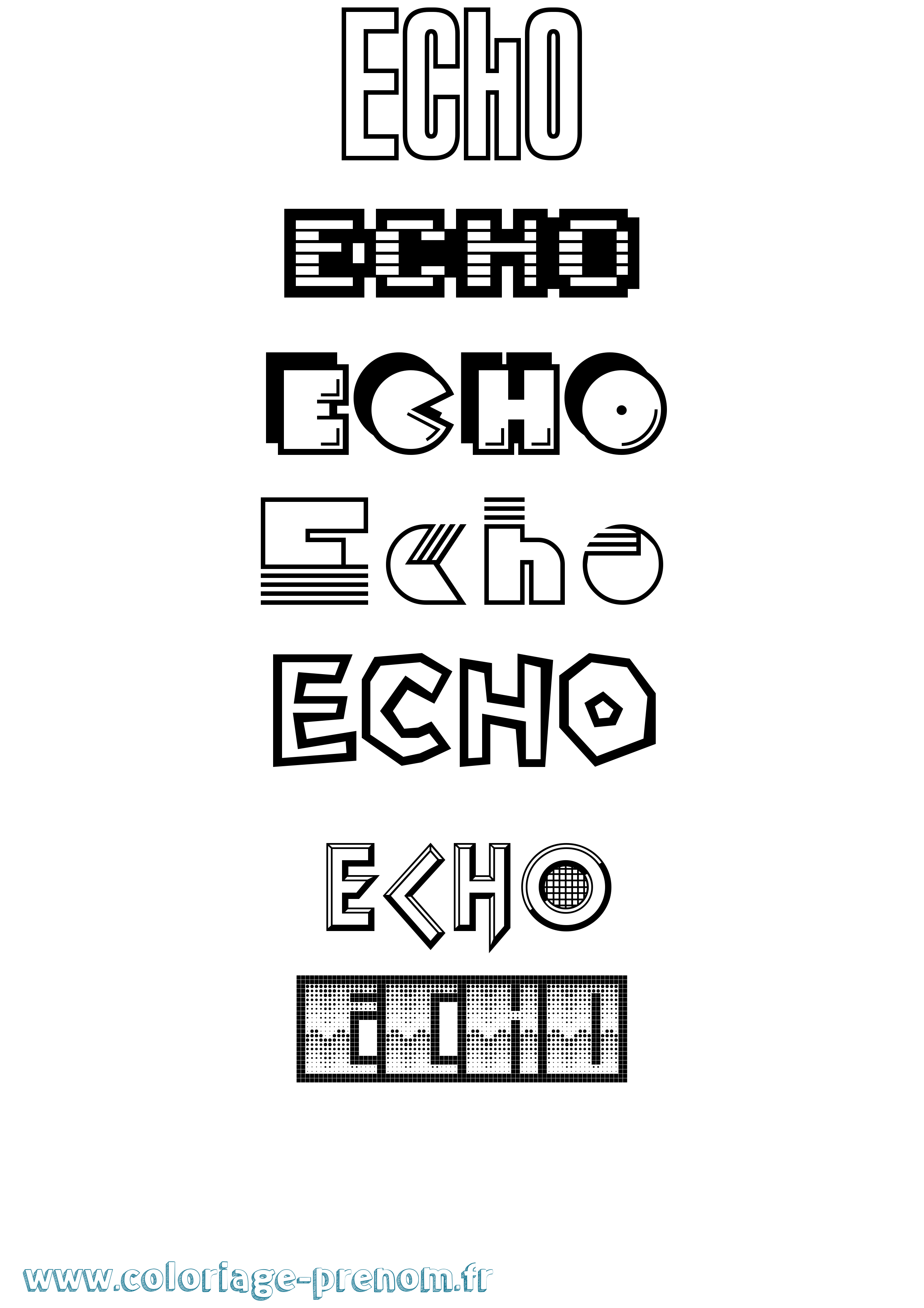 Coloriage prénom Echo Jeux Vidéos