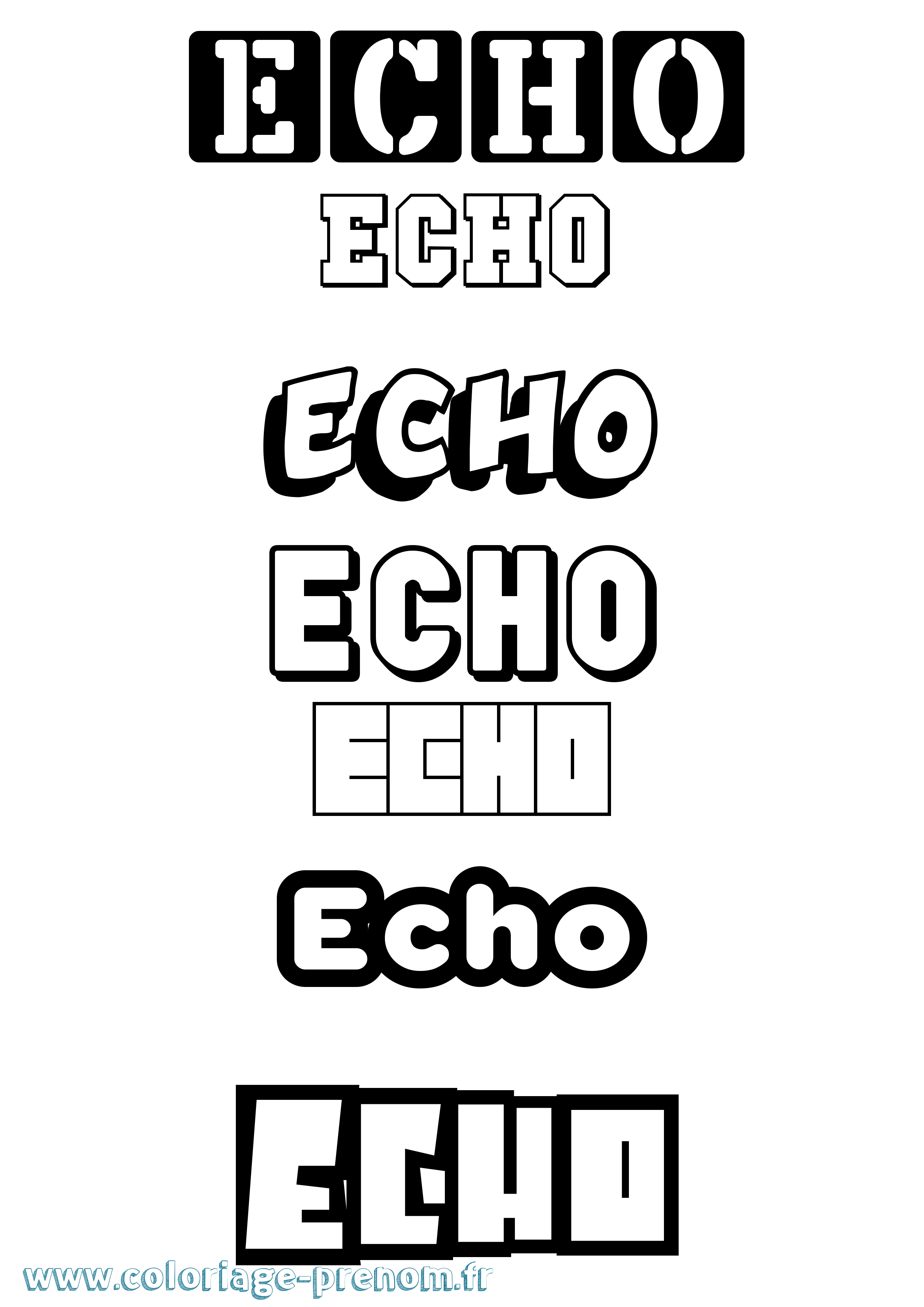 Coloriage prénom Echo Simple