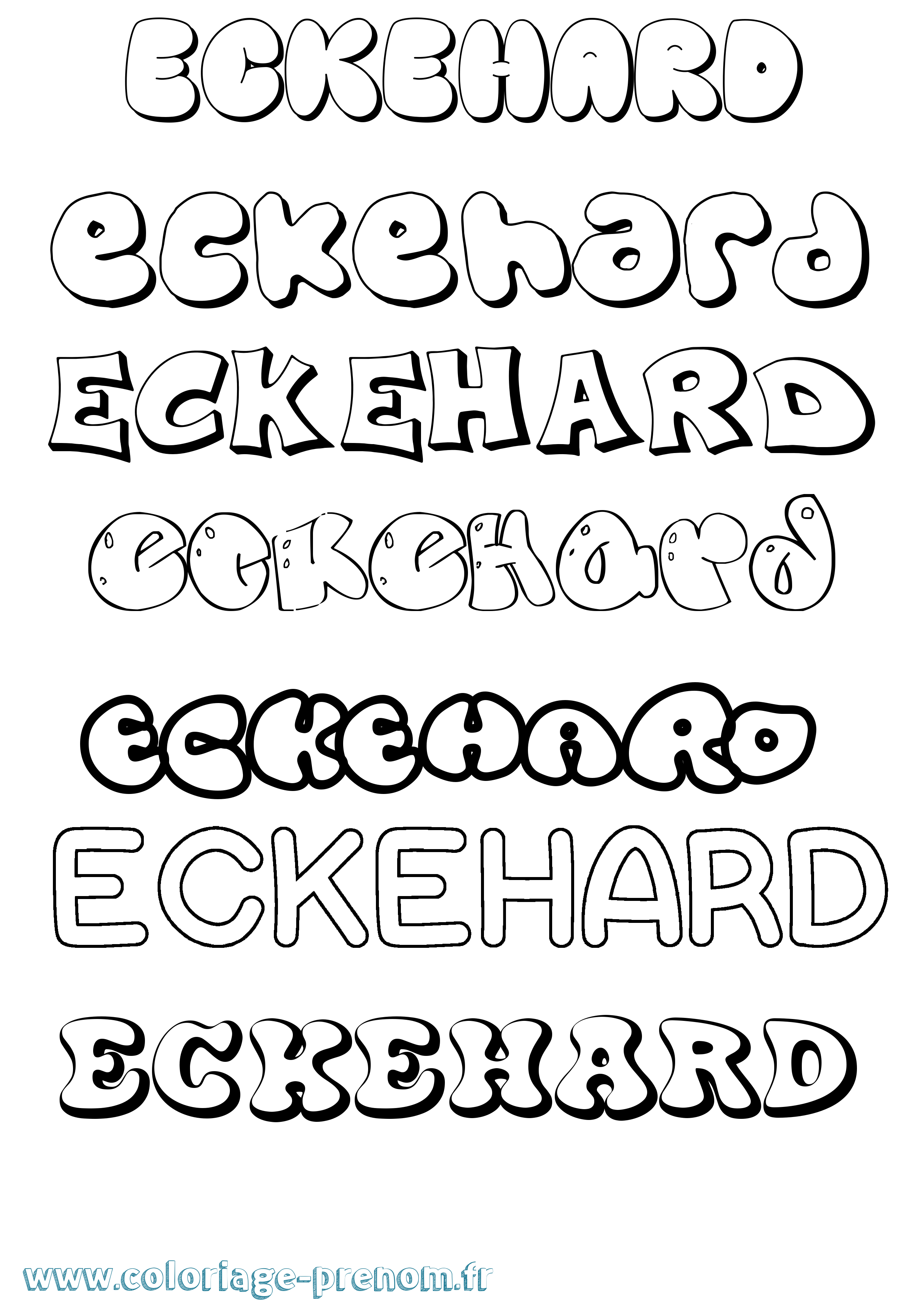 Coloriage Eckehard Bubble Coloriage prénom Eckehard Bubble