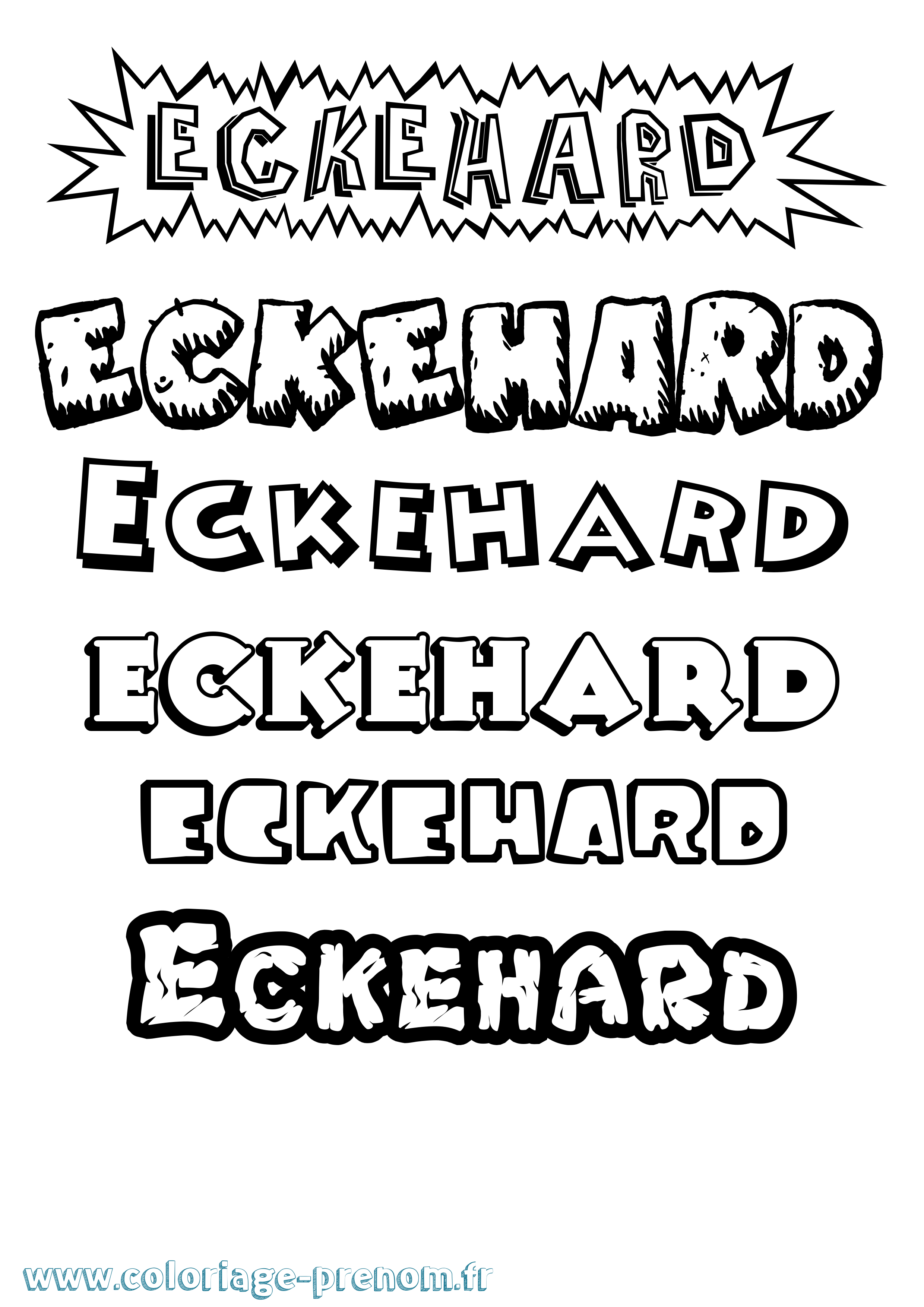 Coloriage Eckehard Dessin Animé Coloriage prénom Eckehard Dessin Animé