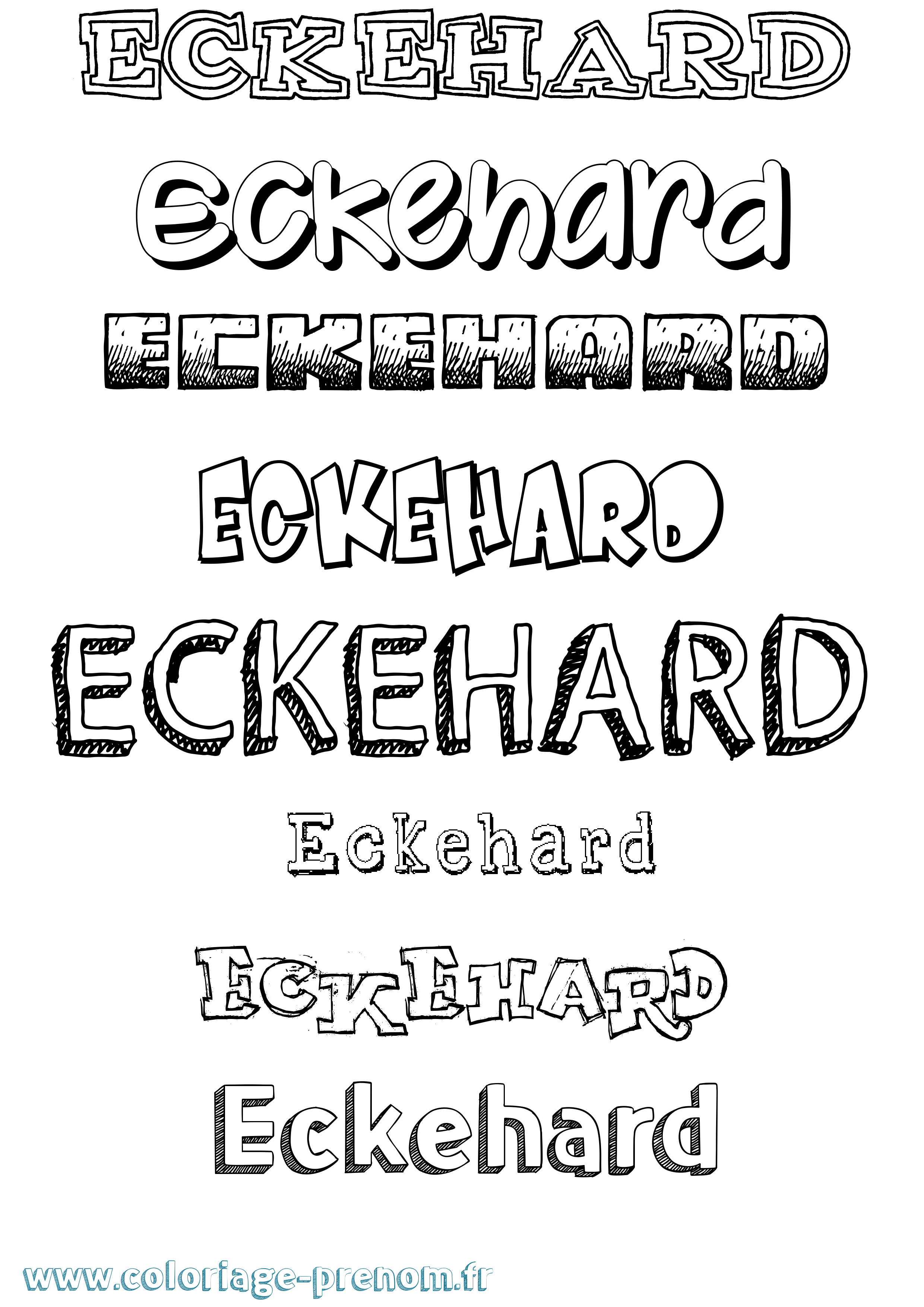 Coloriage Eckehard Dessiné Coloriage prénom Eckehard Dessiné