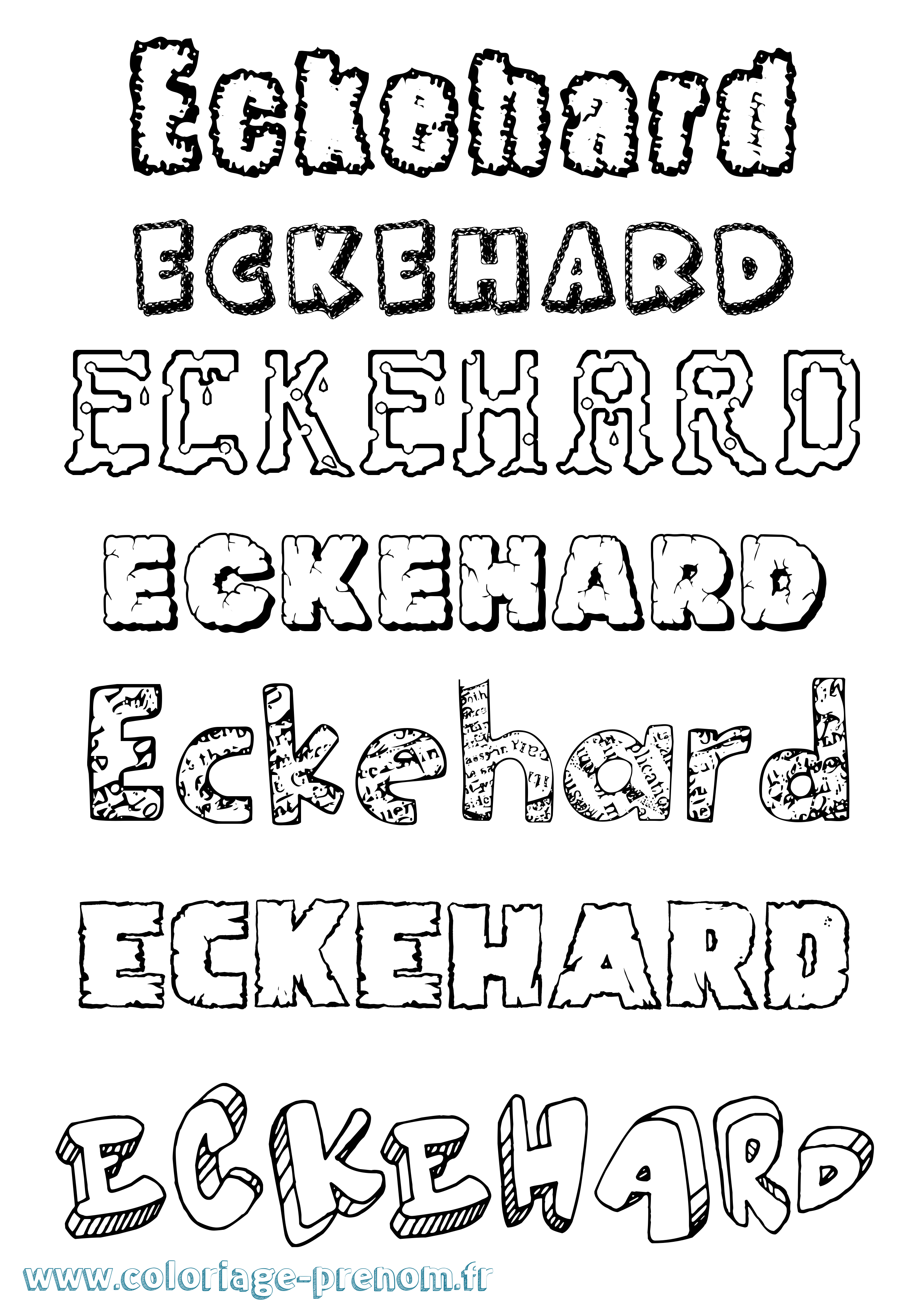 Coloriage Eckehard Destructuré Coloriage prénom Eckehard Destructuré