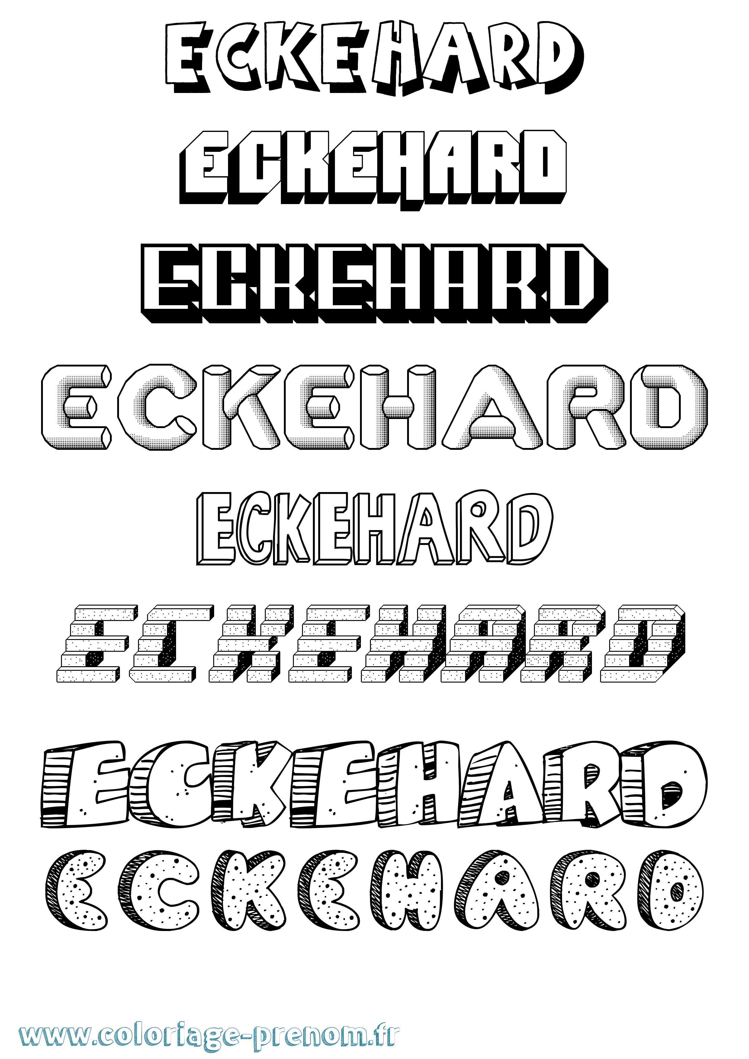 Coloriage prénom Eckehard Effet 3D