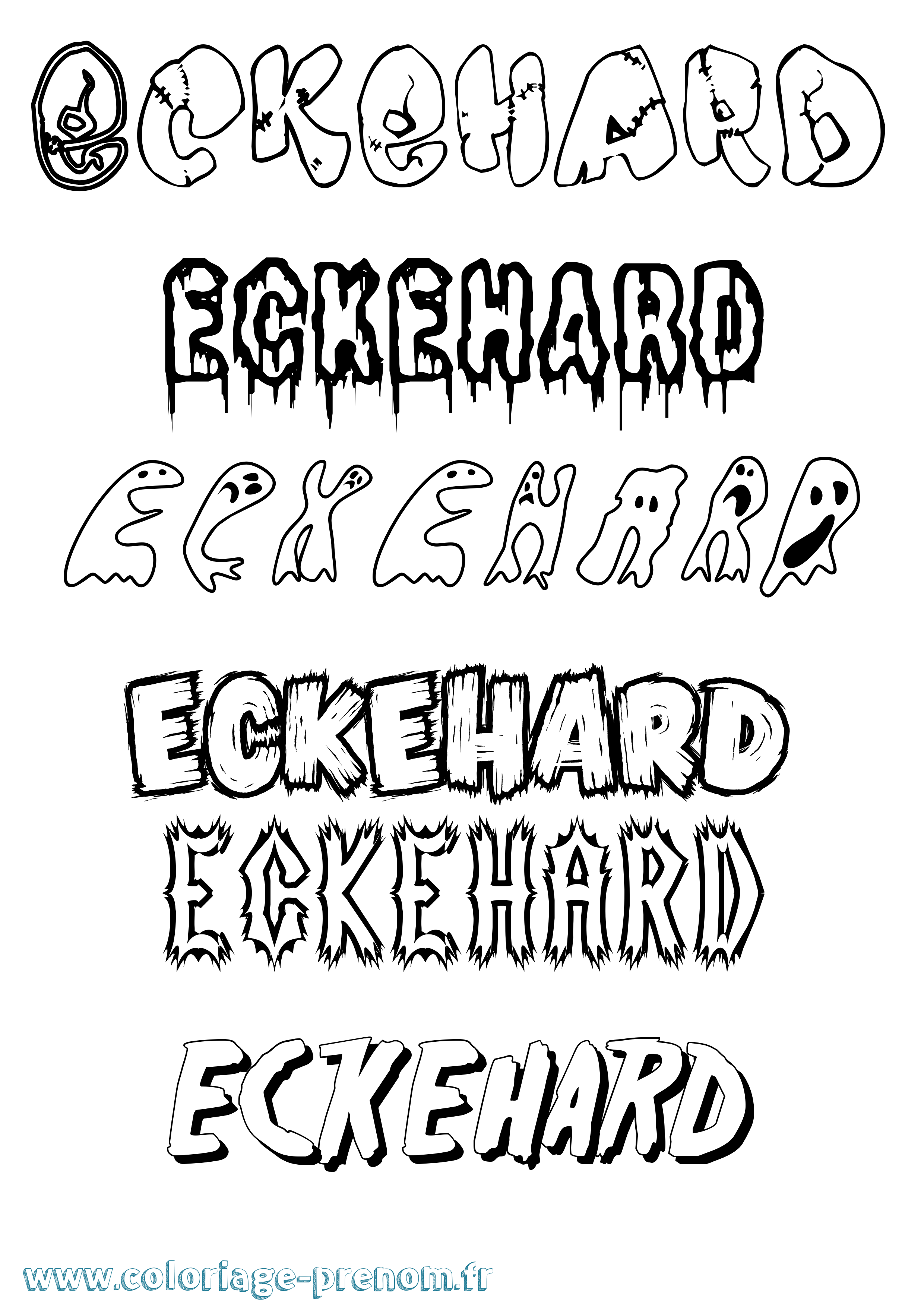 Coloriage prénom Eckehard Frisson