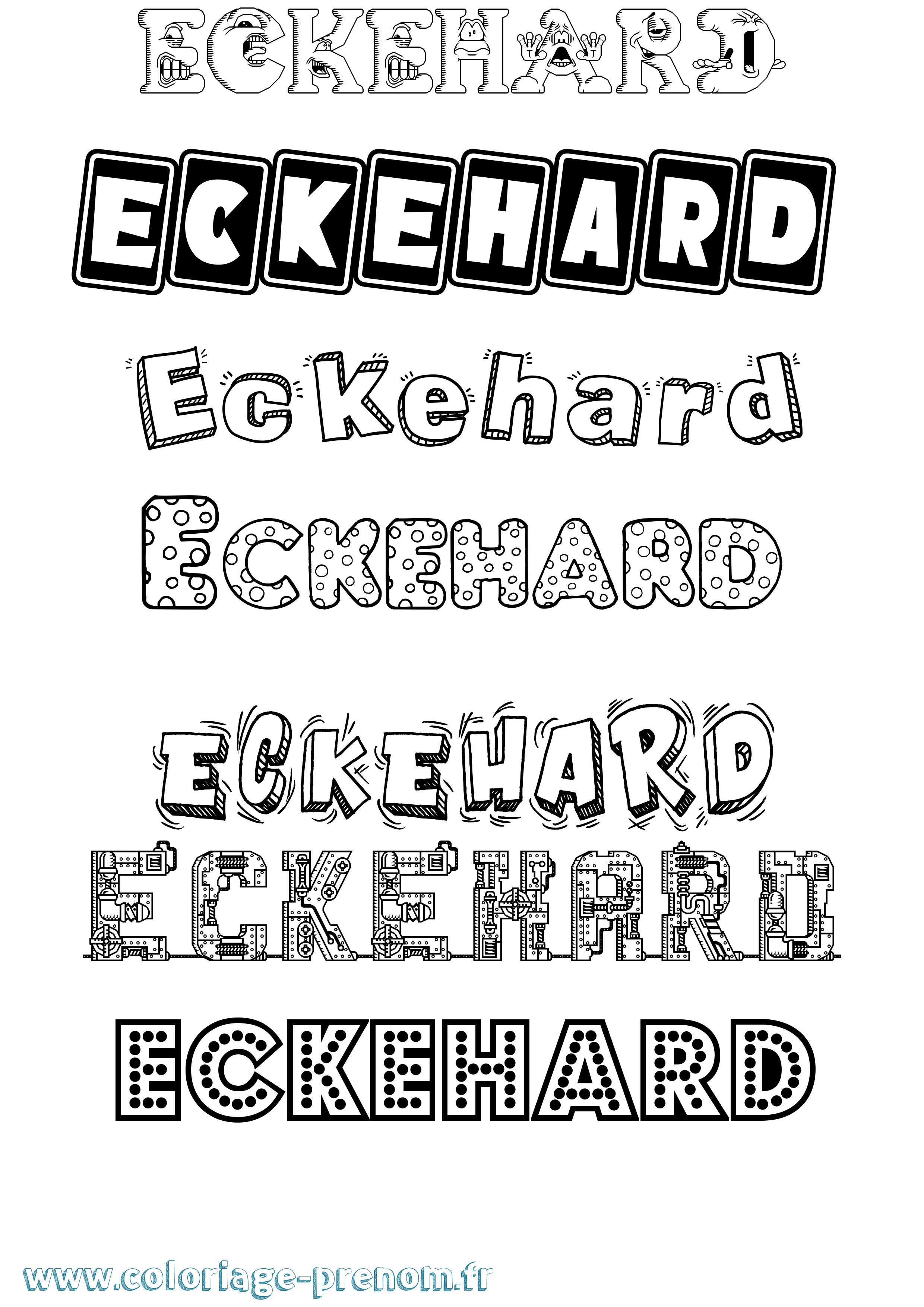 Coloriage Eckehard Fun Coloriage prénom Eckehard Fun