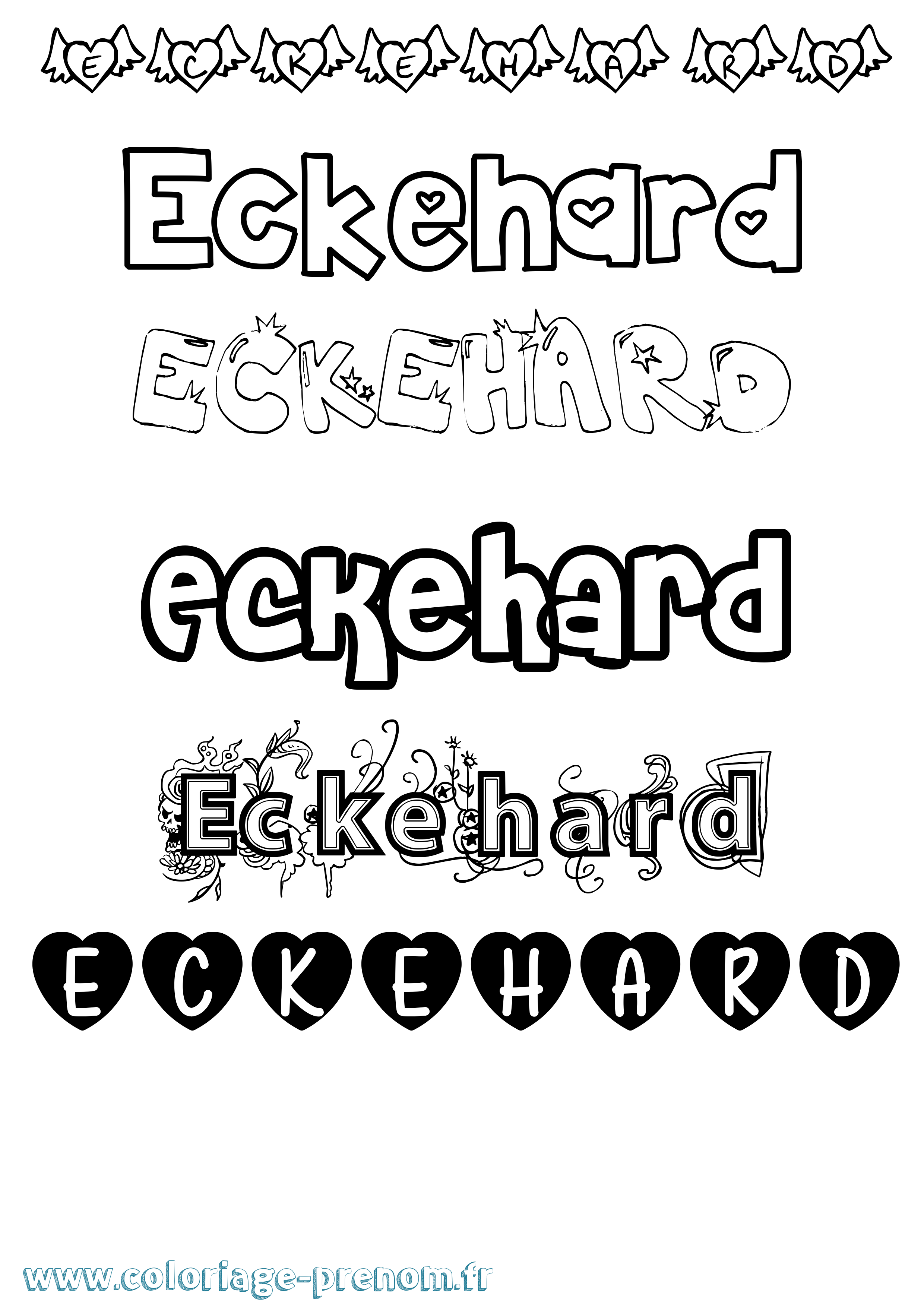 Coloriage Eckehard Girly Coloriage prénom Eckehard Girly