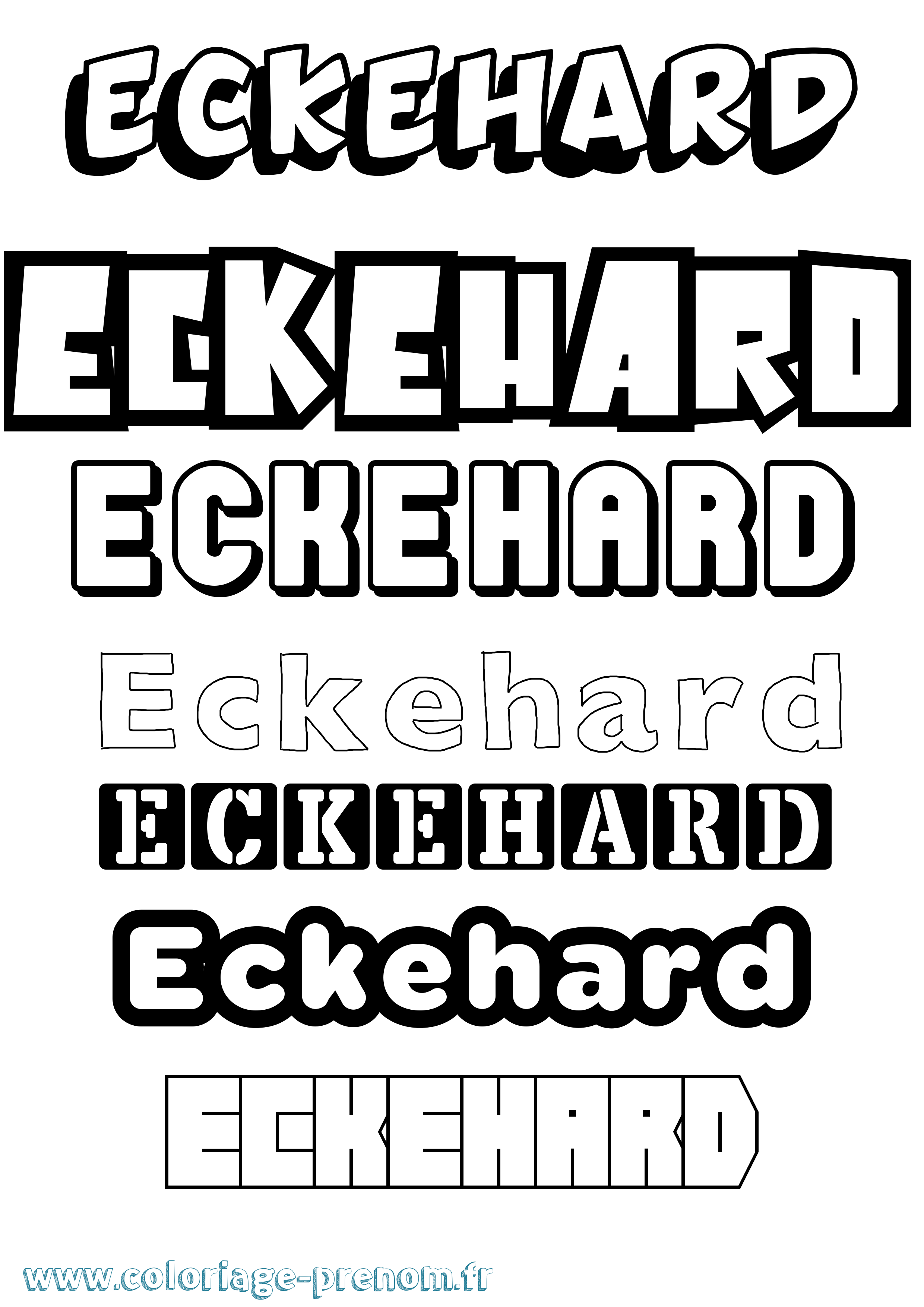 Coloriage Eckehard Simple Coloriage prénom Eckehard Simple