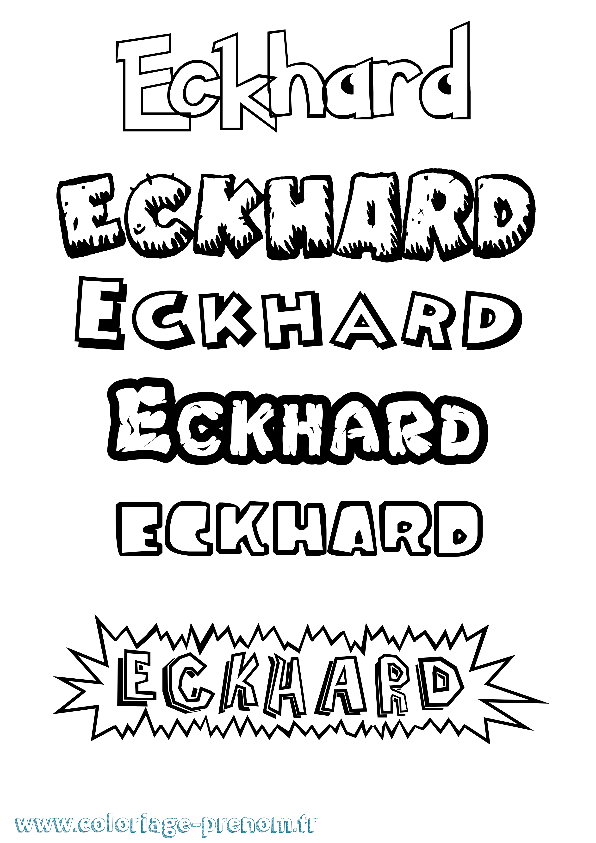 Coloriage Eckhard Dessin Animé Coloriage prénom Eckhard Dessin Animé