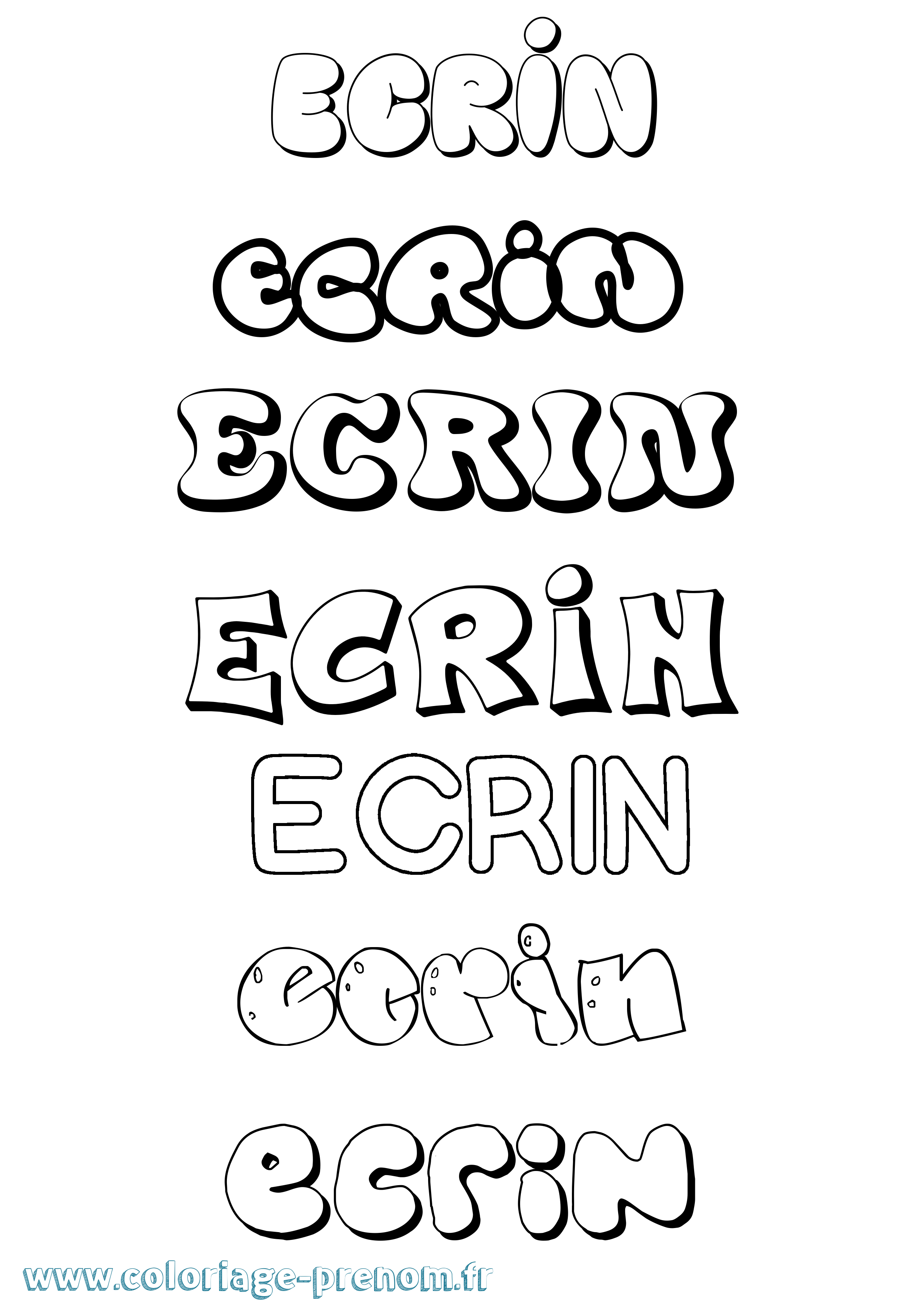 Coloriage prénom Ecrin Bubble