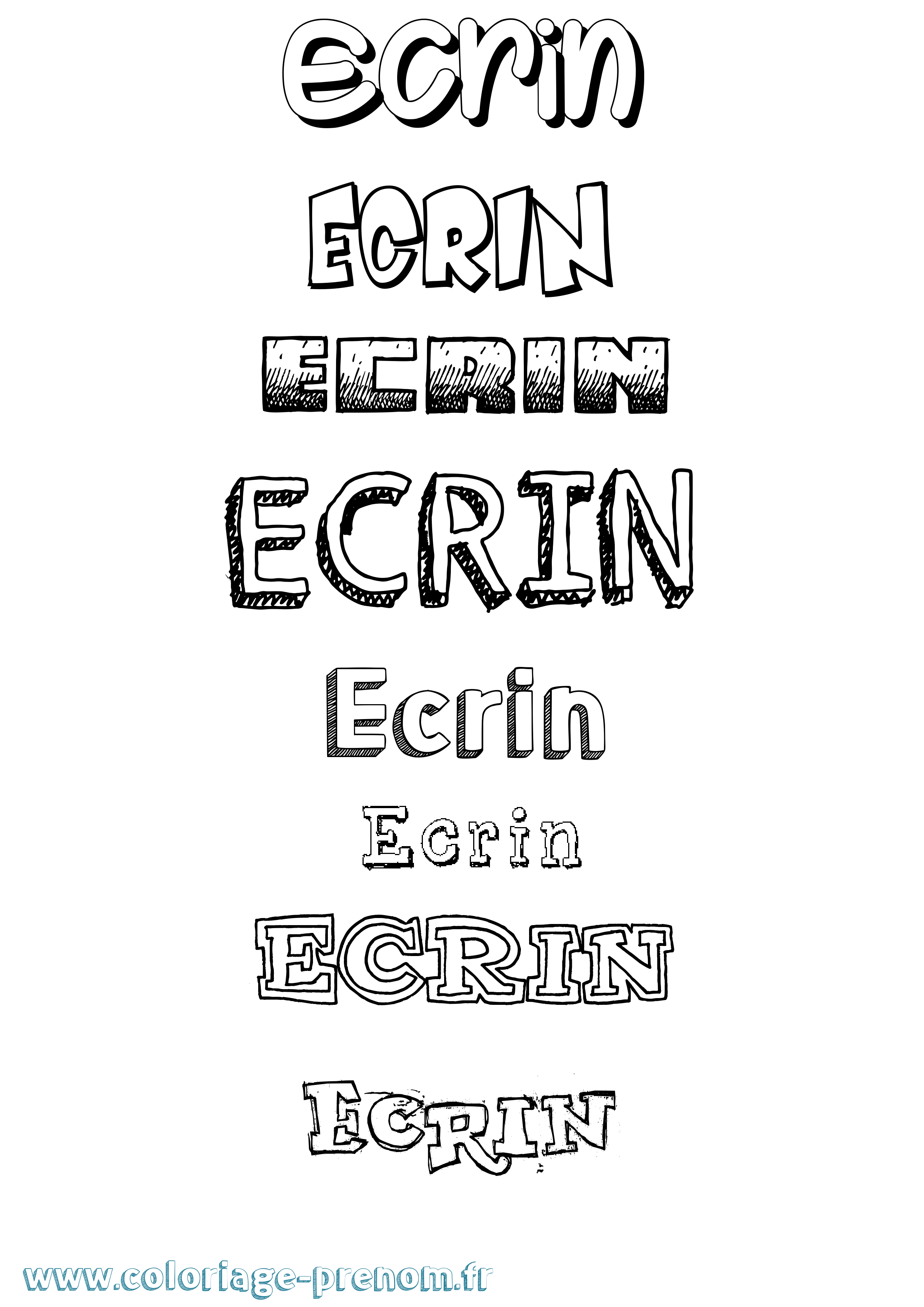 Coloriage prénom Ecrin Dessiné